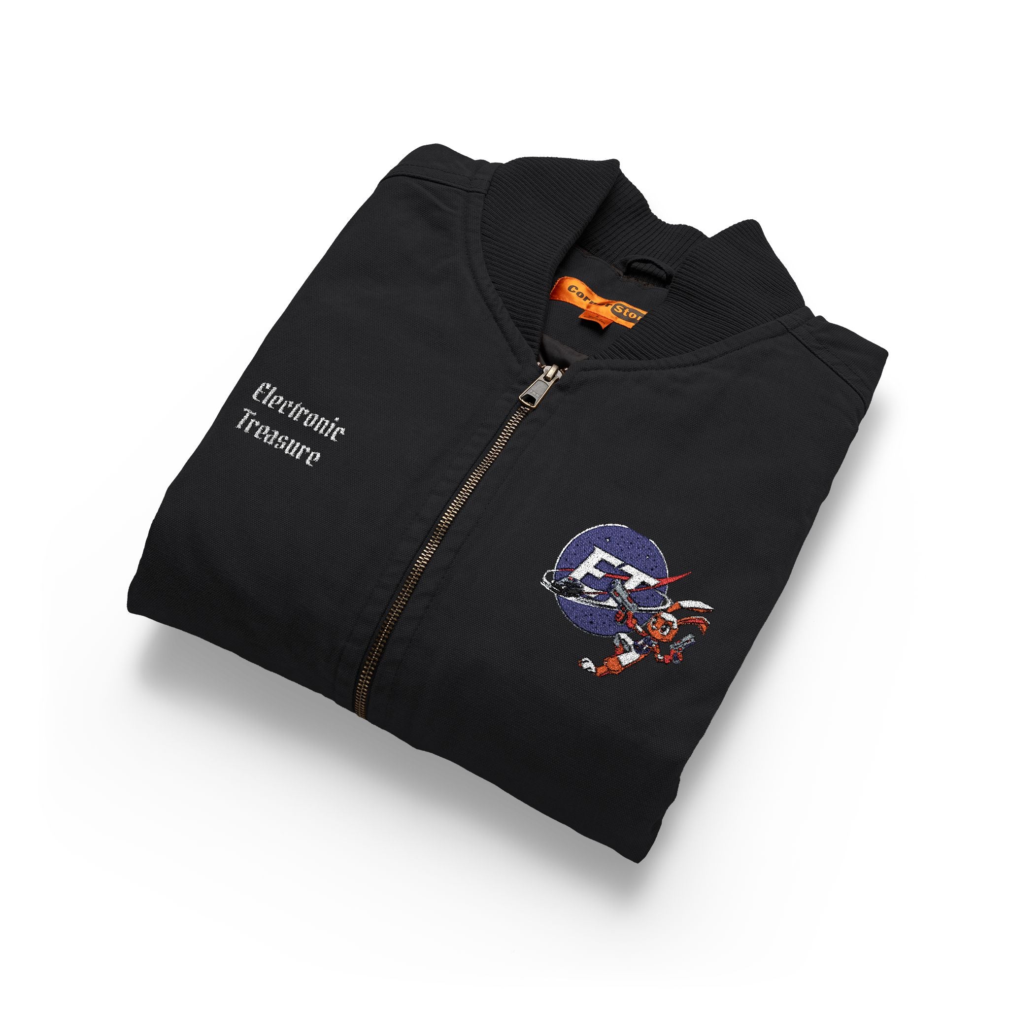 Electronic Treasure x CornerStone Washed Duck Cloth Vest | Custom Embroidered Enzo Mascot | Personalized Workwear Streetwear Vest | Anime Work Vest
