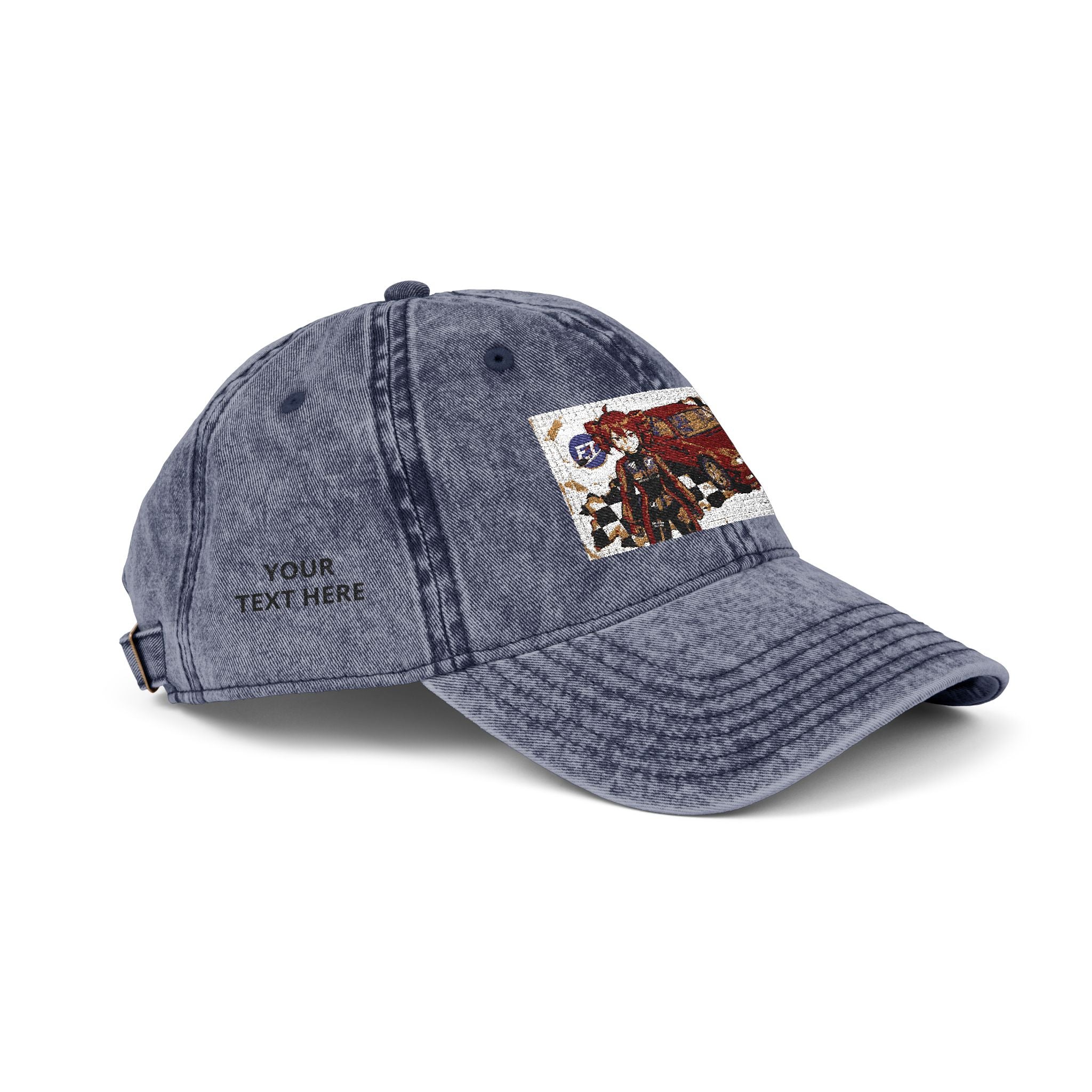 Red Haired Racer Vintage Embroidered Hat | Anime Racing Dad Cap | BMW Anime Washed Cap | Vocaloid Car Club Baseball Hat