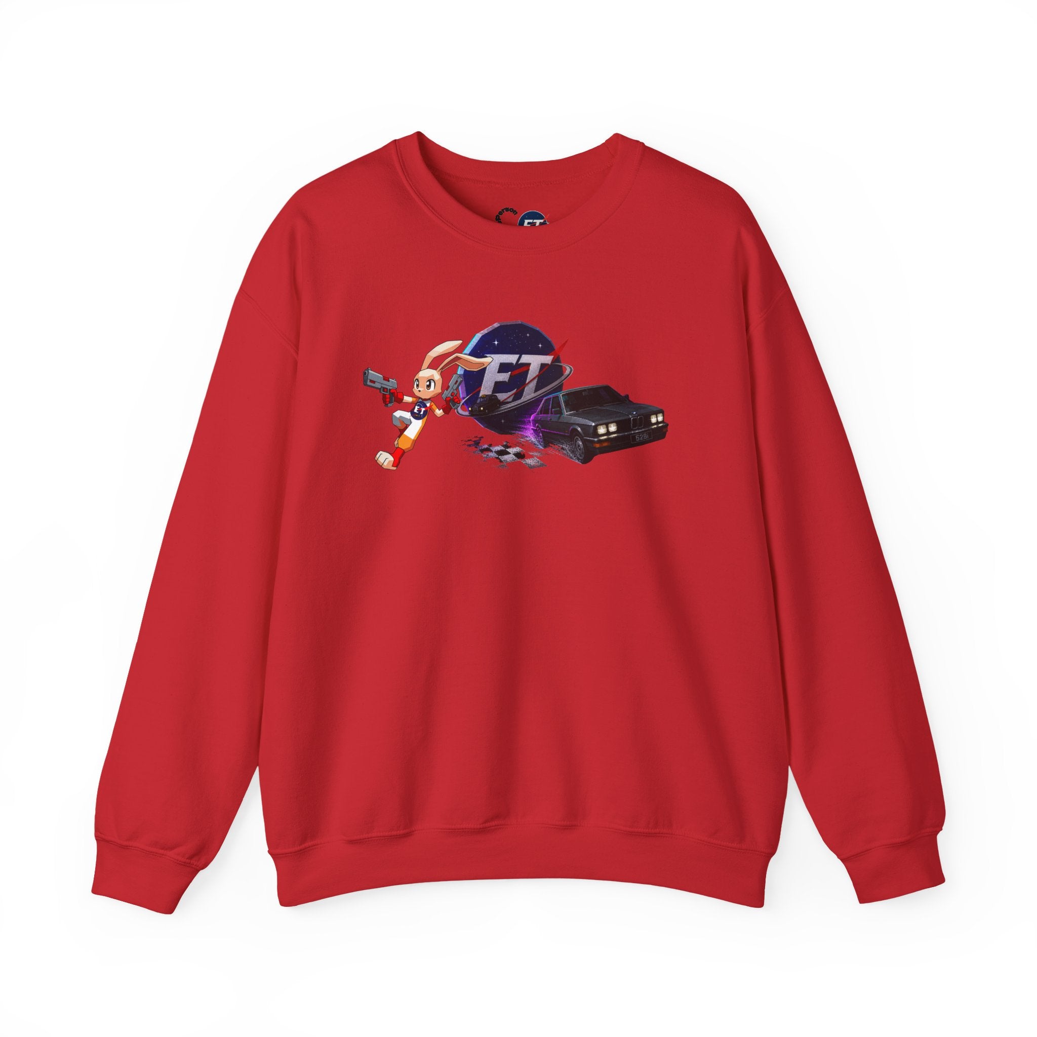 Red Retro Racer Anime Sweatshirt | Vaporwave JDM Car Graphic Crewneck | Y2K Streetwear Pullover | Unisex Racing Anime Print