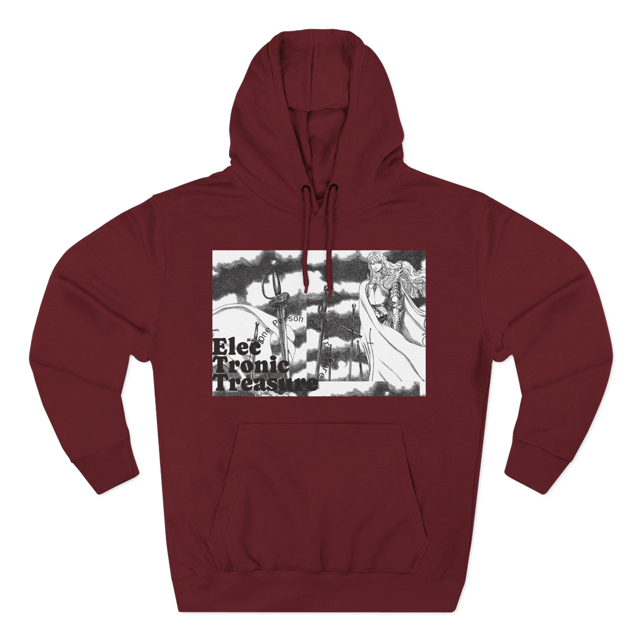 Griffith-Themed Fleece Hoodie — Electronic Treasure Graphic