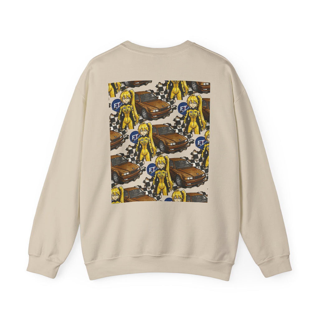 Retro Racer Anime Sweatshirt | Vaporwave JDM Car Graphic Crewneck | Y2K Streetwear Pullover | Unisex Racing Anime Print