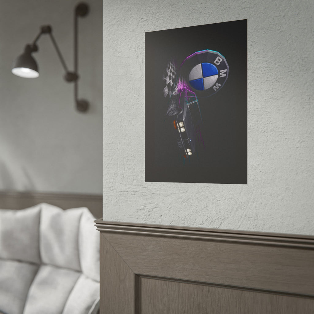 BMW Neon Drift Poster