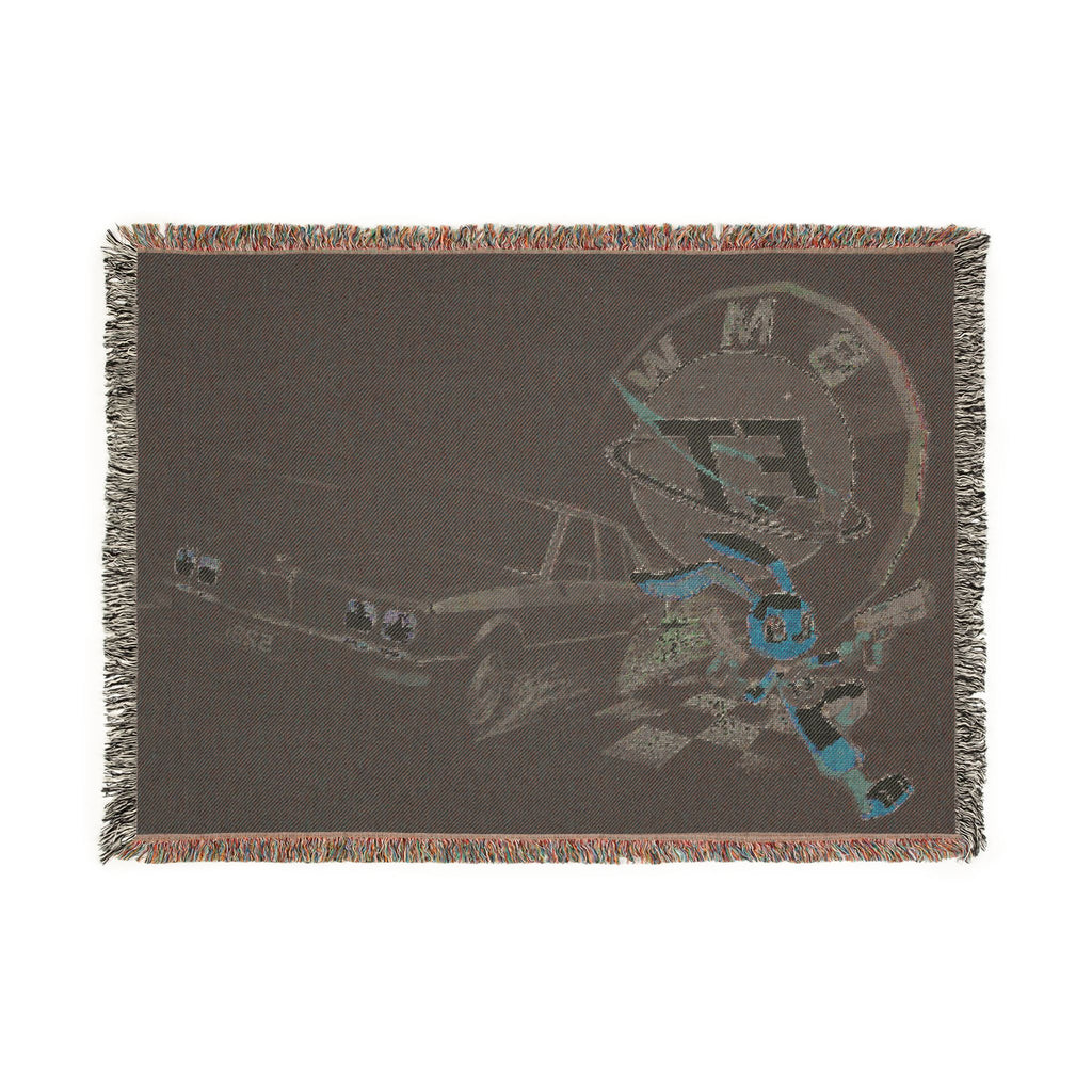 Electronic Treasure Woven Throw Blanket – Enzo Mascot Retro Car Art