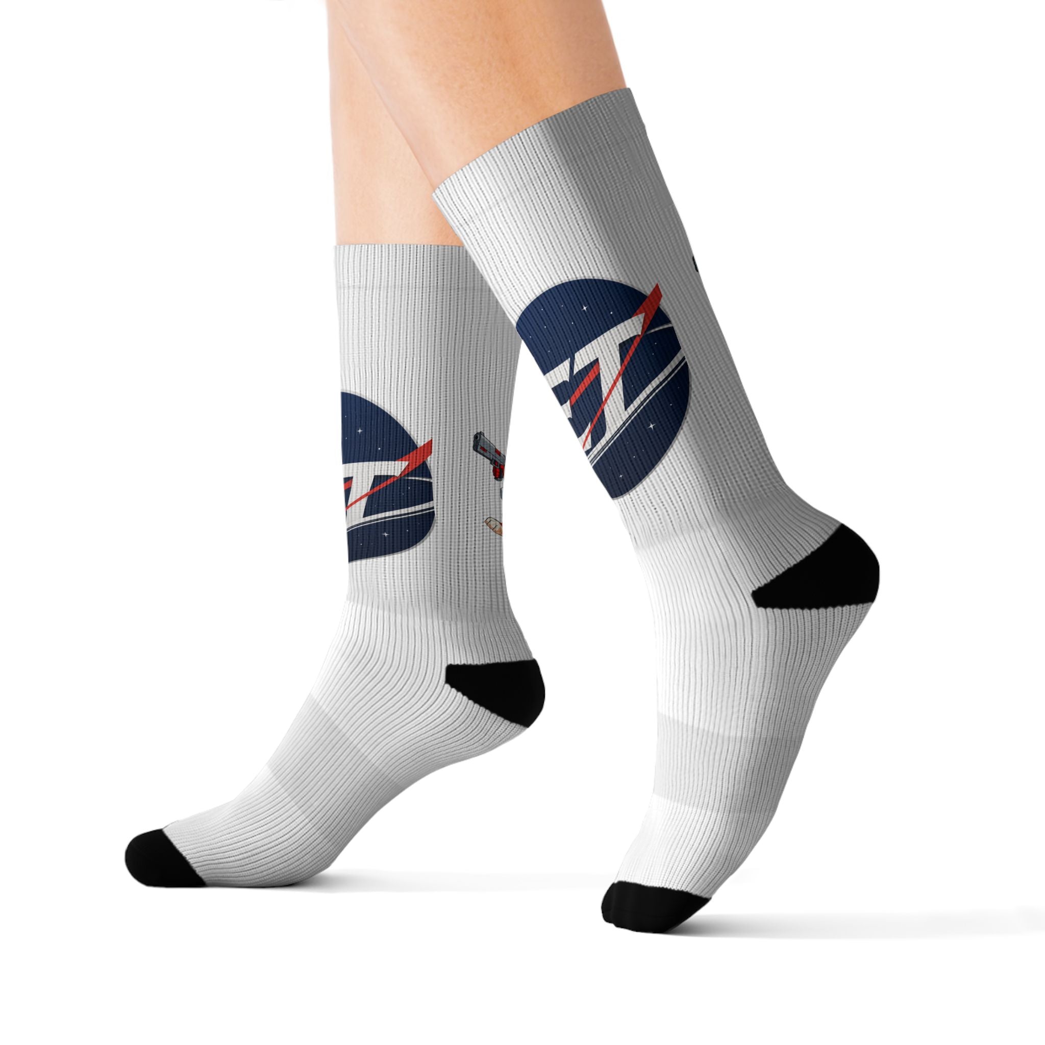 Electronic Treasure Sublimation Socks – Enzo Mascot & Electronic Treasure Logo Design