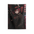 Wall Tapestry — Noir Detective Art, Crimson Gunslinger Aesthetic | Large Hanging Tapestry