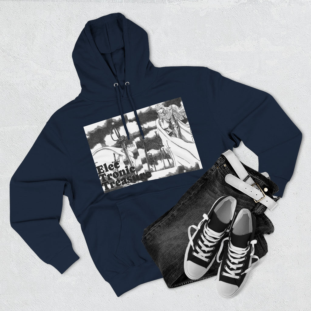 Griffith-Themed Fleece Hoodie — Electronic Treasure Graphic
