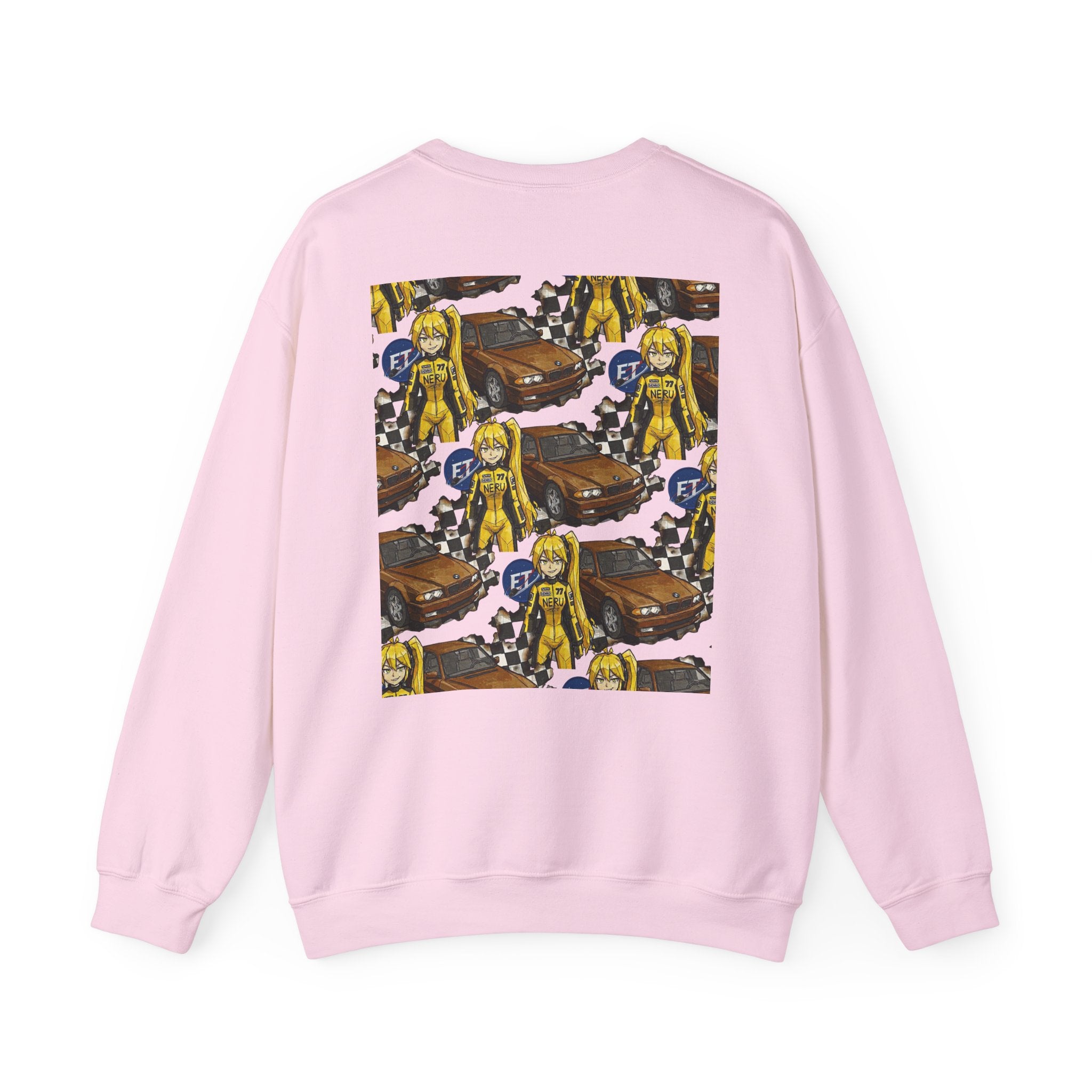 Retro Racer Anime Sweatshirt | Vaporwave JDM Car Graphic Crewneck | Y2K Streetwear Pullover | Unisex Racing Anime Print
