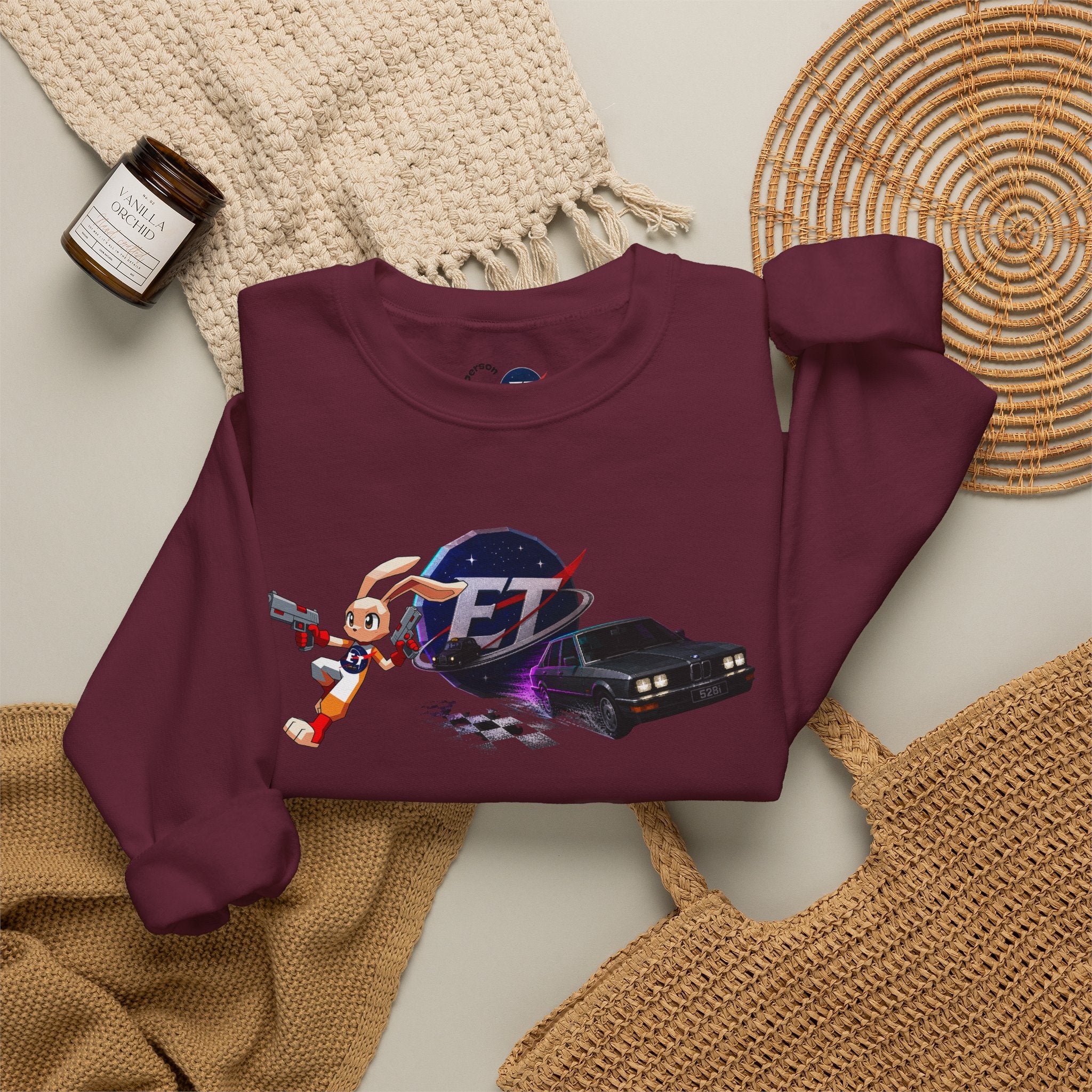 Red Retro Racer Anime Sweatshirt | Vaporwave JDM Car Graphic Crewneck | Y2K Streetwear Pullover | Unisex Racing Anime Print