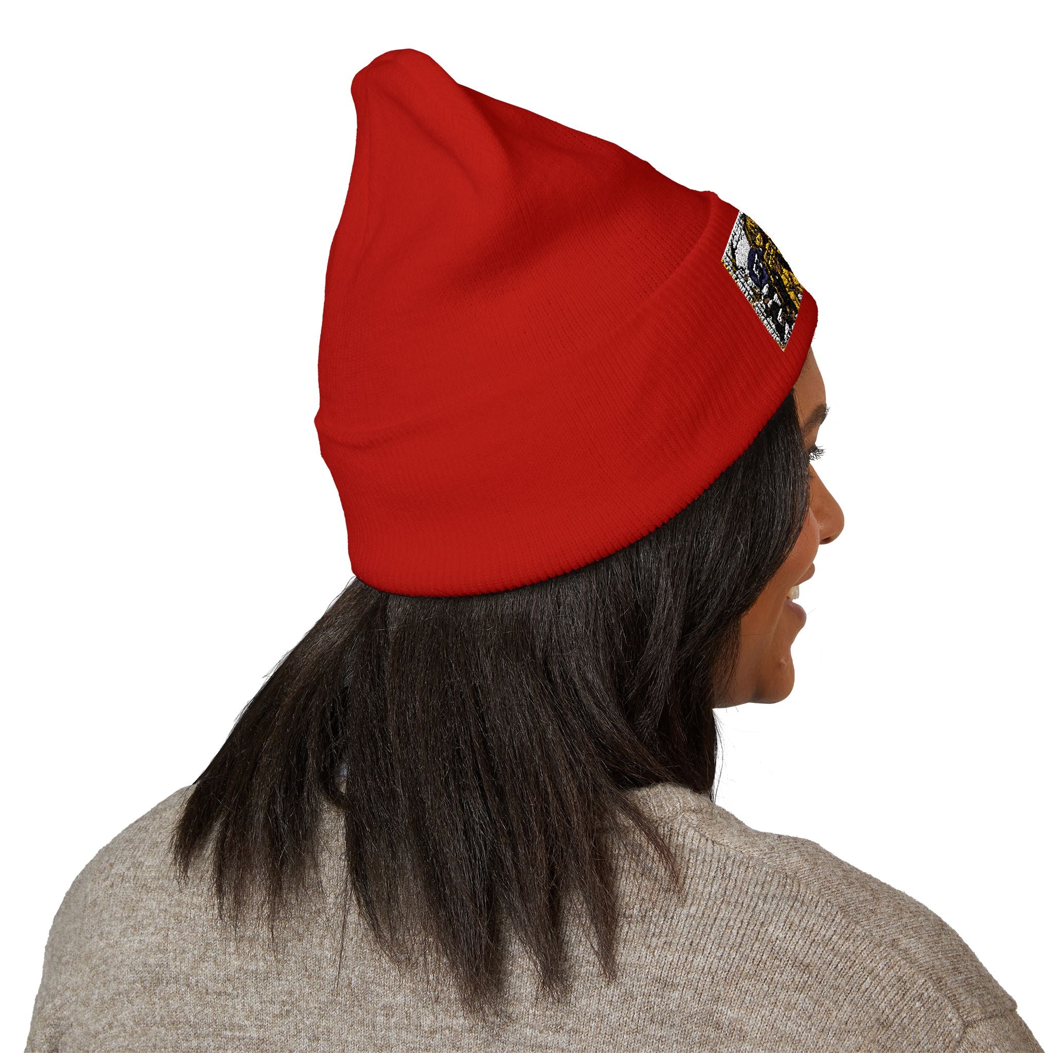 Yellow Haired Racer Embroidered Cuffed Beanie | Anime Racing Winter Hat | BMW Anime Streetwear Beanie | Vocaloid Car Club Knit Hat