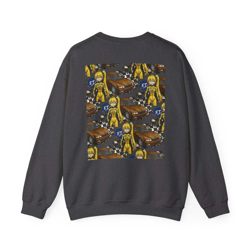 Retro Racer Anime Sweatshirt | Vaporwave JDM Car Graphic Crewneck | Y2K Streetwear Pullover | Unisex Racing Anime Print