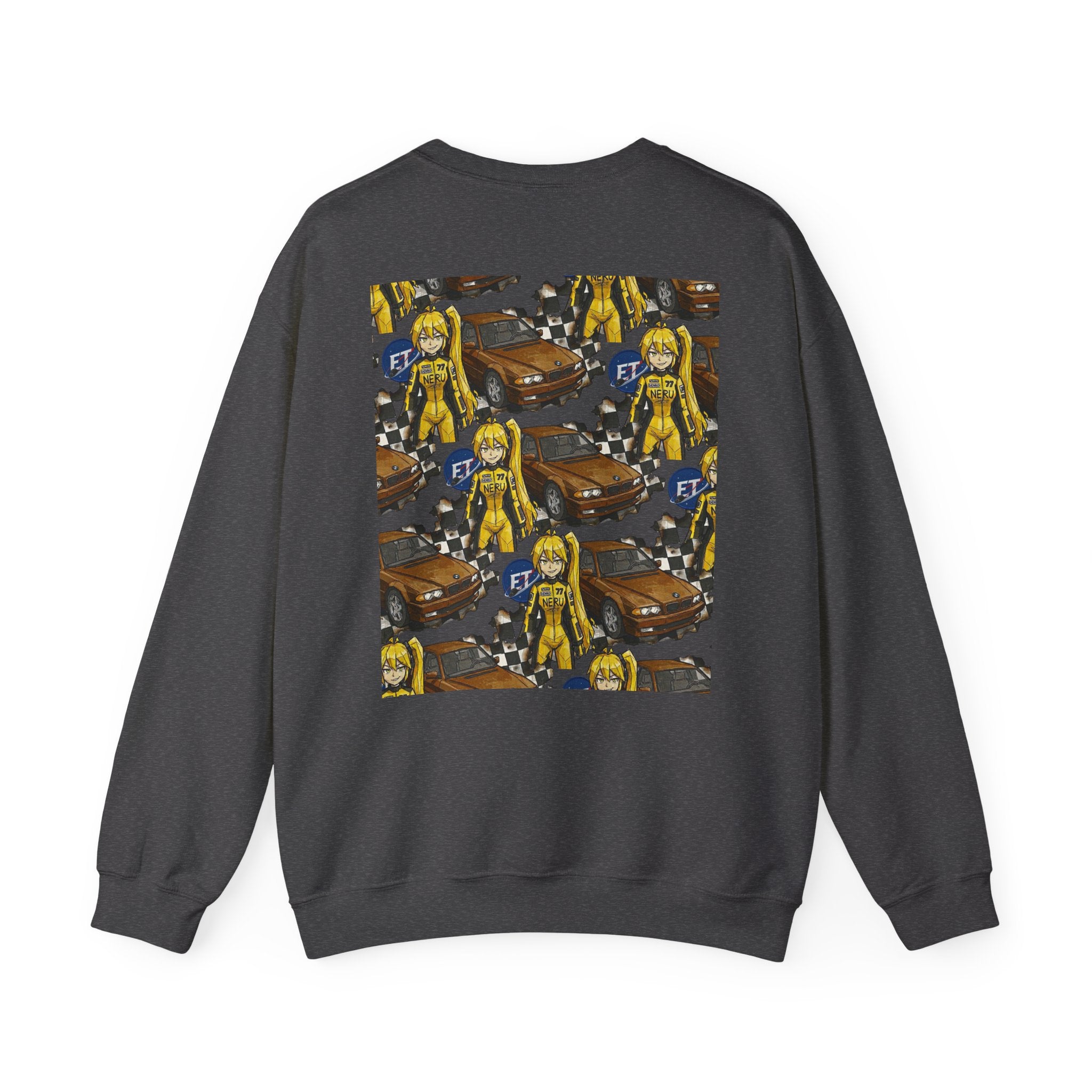 Retro Racer Anime Sweatshirt | Vaporwave JDM Car Graphic Crewneck | Y2K Streetwear Pullover | Unisex Racing Anime Print