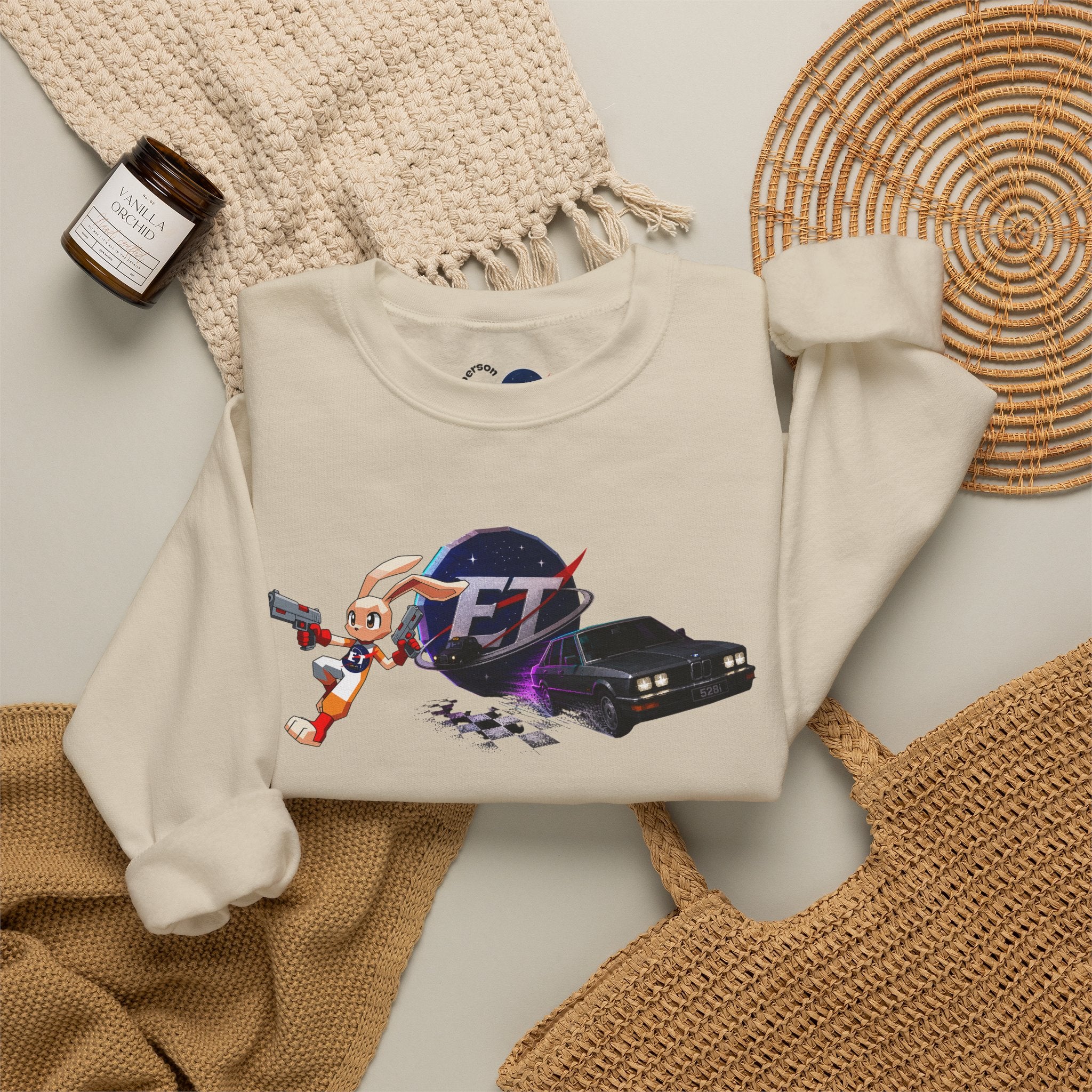 Retro Racer Anime Sweatshirt | Vaporwave JDM Car Graphic Crewneck | Y2K Streetwear Pullover | Unisex Racing Anime Print