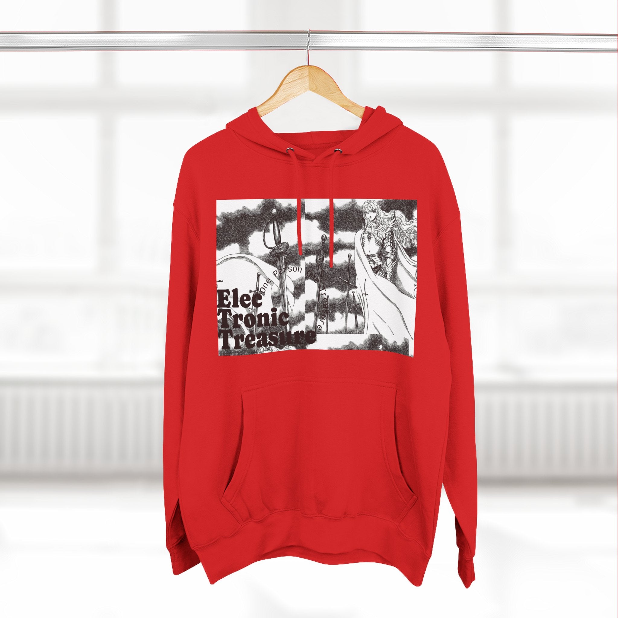 Griffith-Themed Fleece Hoodie — Electronic Treasure Graphic