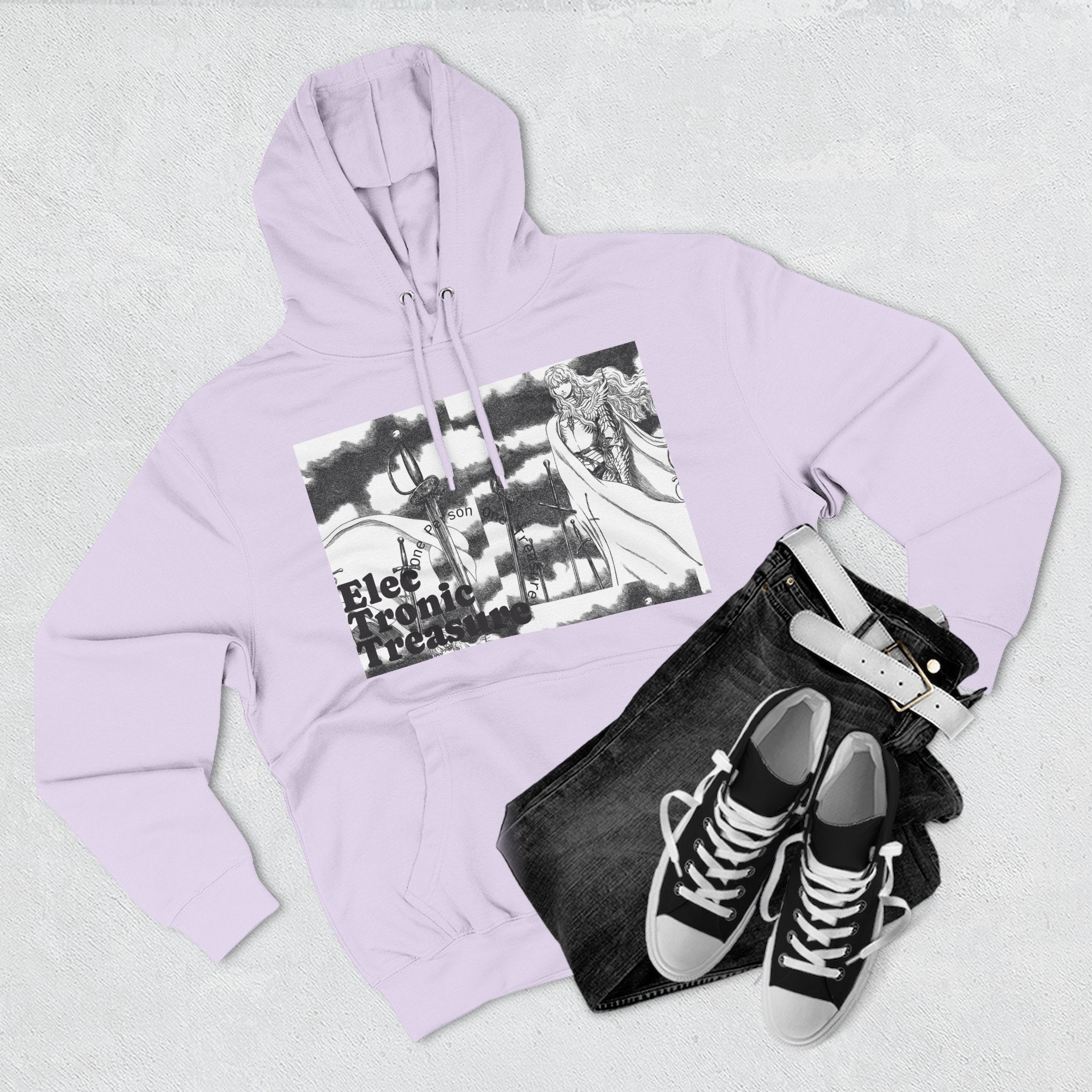 Griffith-Themed Fleece Hoodie — Electronic Treasure Graphic