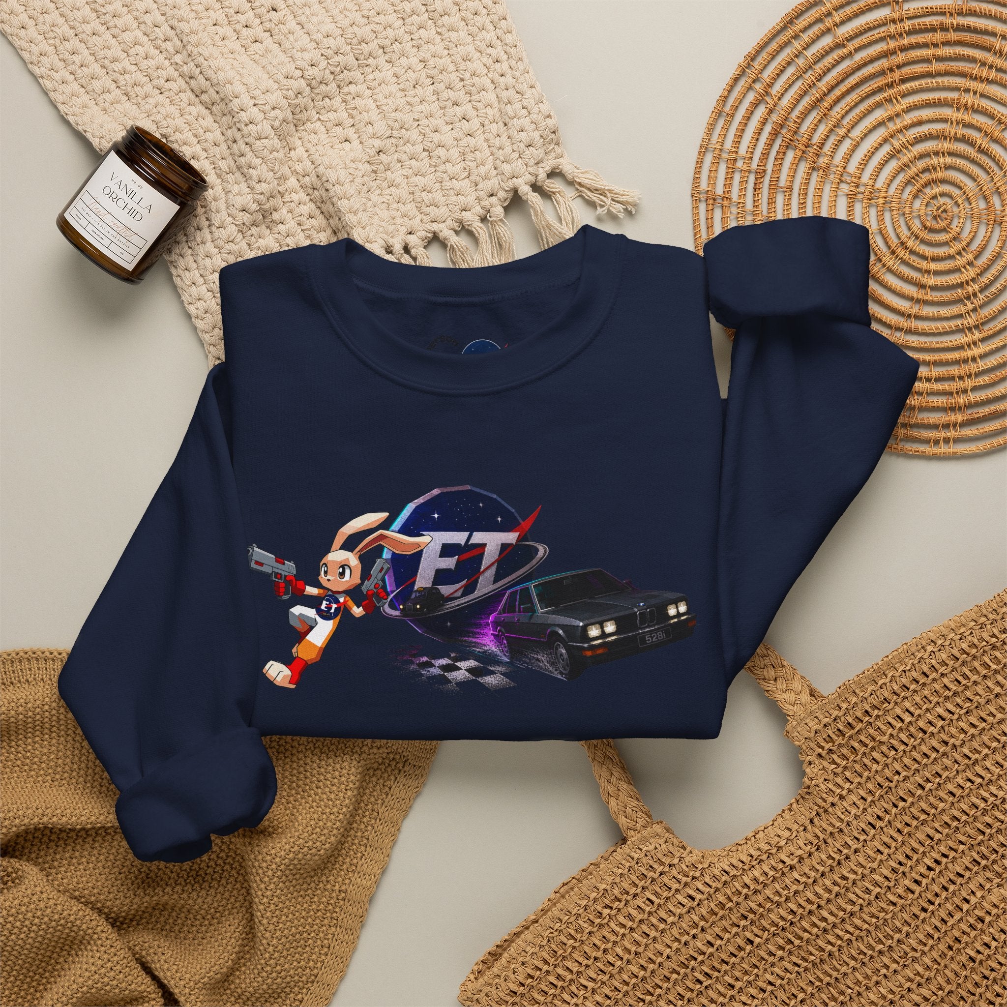 Retro Racer Anime Sweatshirt | Vaporwave JDM Car Graphic Crewneck | Y2K Streetwear Pullover | Unisex Racing Anime Print