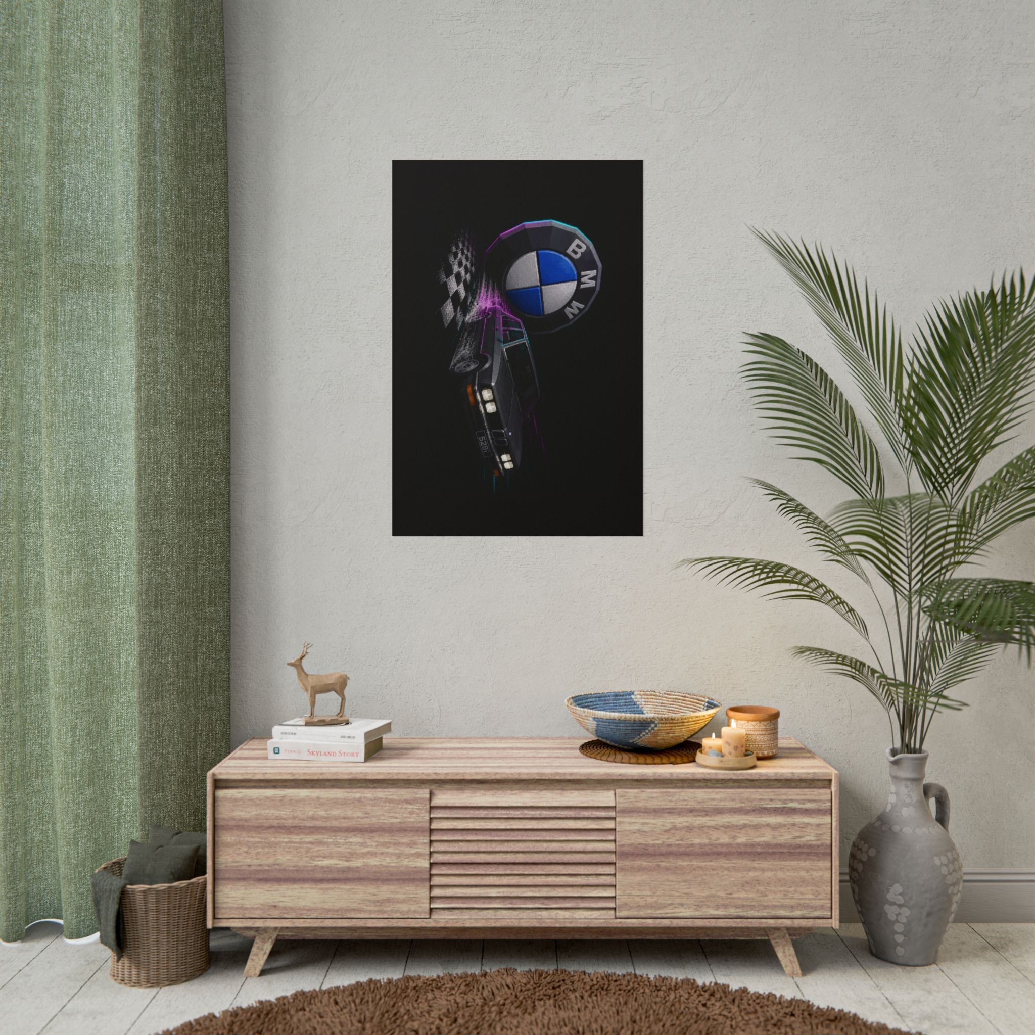 BMW Neon Drift Poster