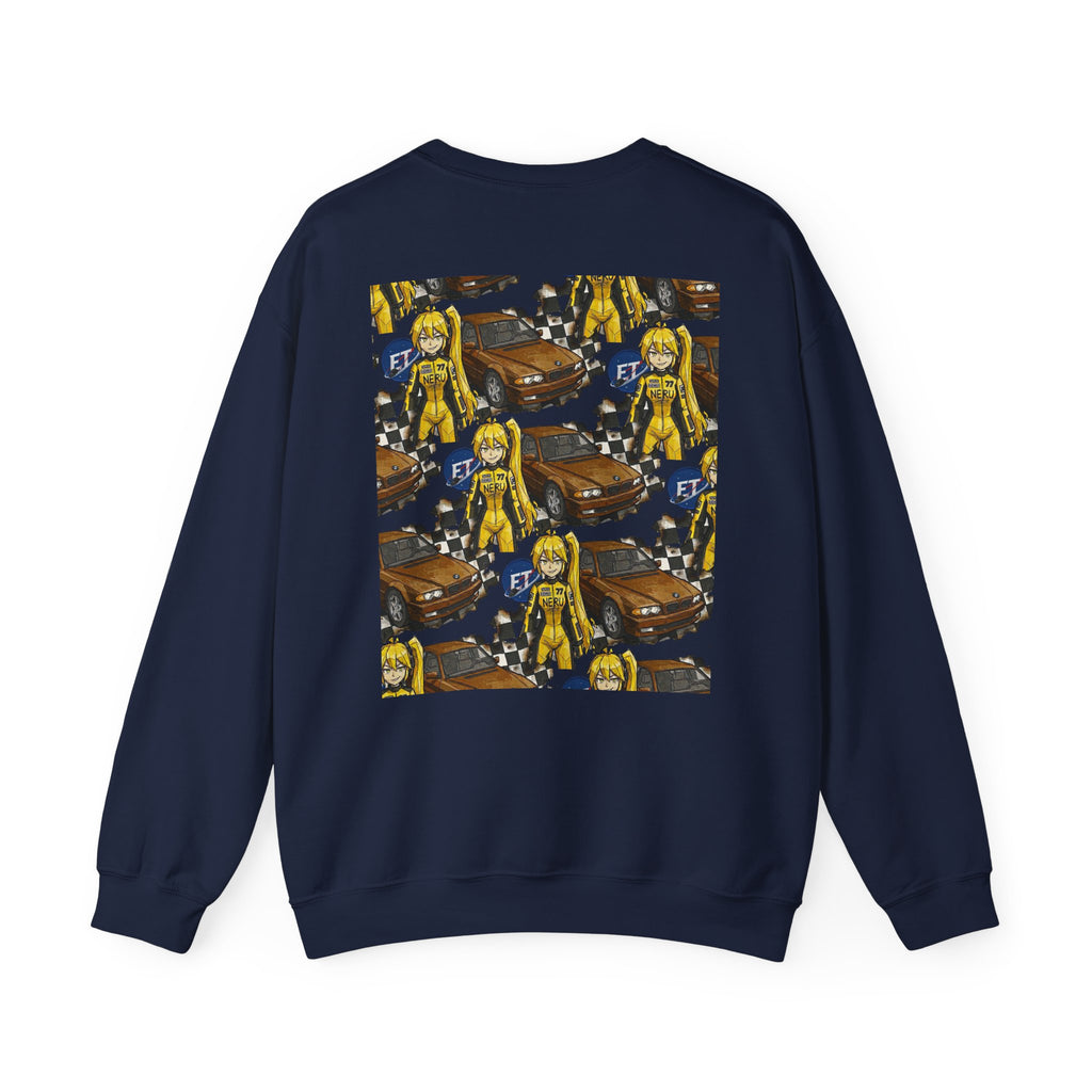 Retro Racer Anime Sweatshirt | Vaporwave JDM Car Graphic Crewneck | Y2K Streetwear Pullover | Unisex Racing Anime Print