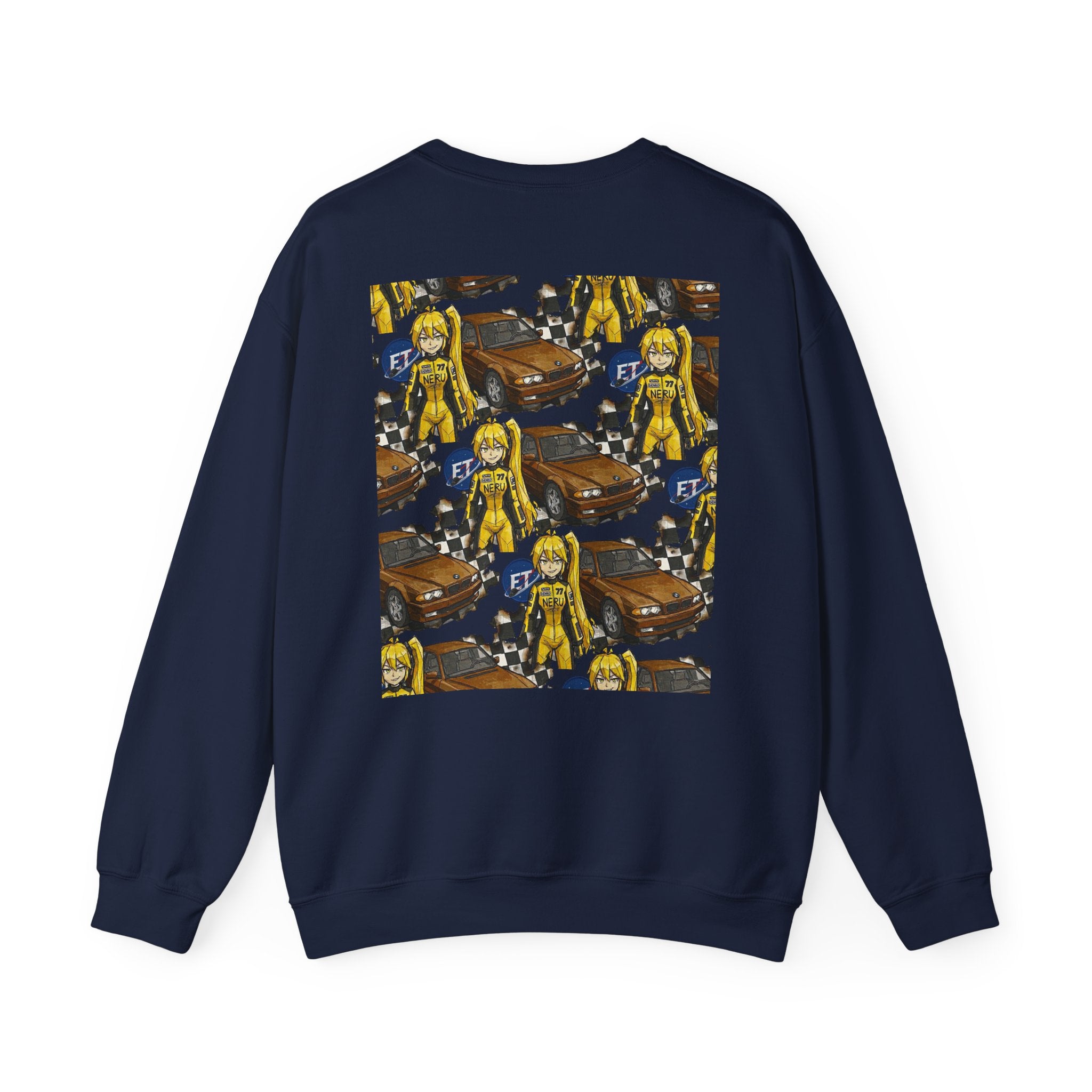 Retro Racer Anime Sweatshirt | Vaporwave JDM Car Graphic Crewneck | Y2K Streetwear Pullover | Unisex Racing Anime Print