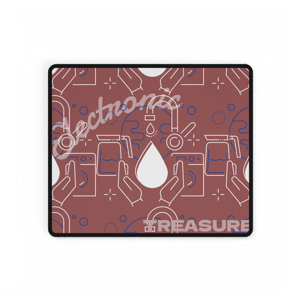 Electronic Treasure Cyberpunk Desk Mat — Neon Circuitry Treasure Map