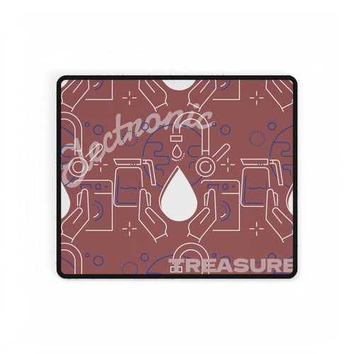 Electronic Treasure Cyberpunk Desk Mat — Neon Circuitry Treasure Map