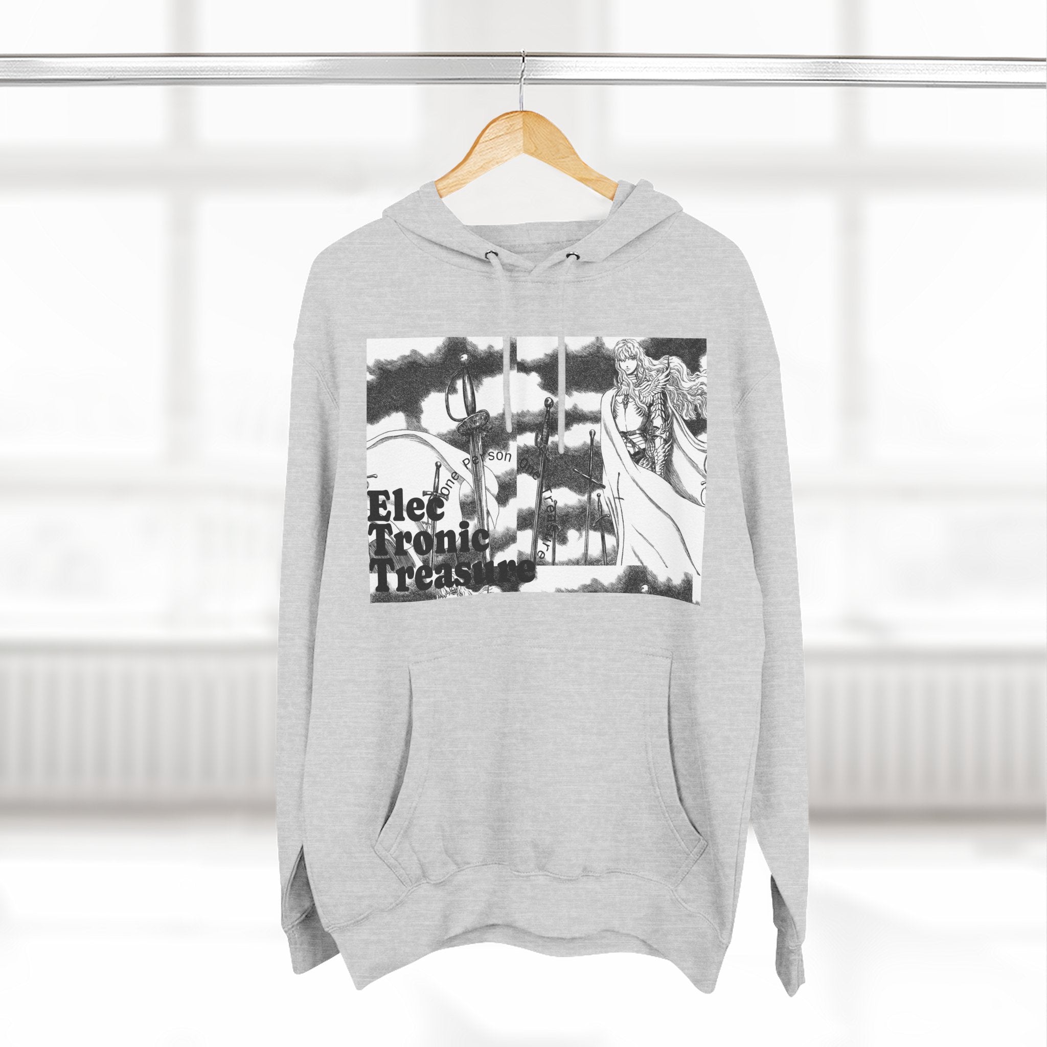 Griffith-Themed Fleece Hoodie — Electronic Treasure Graphic