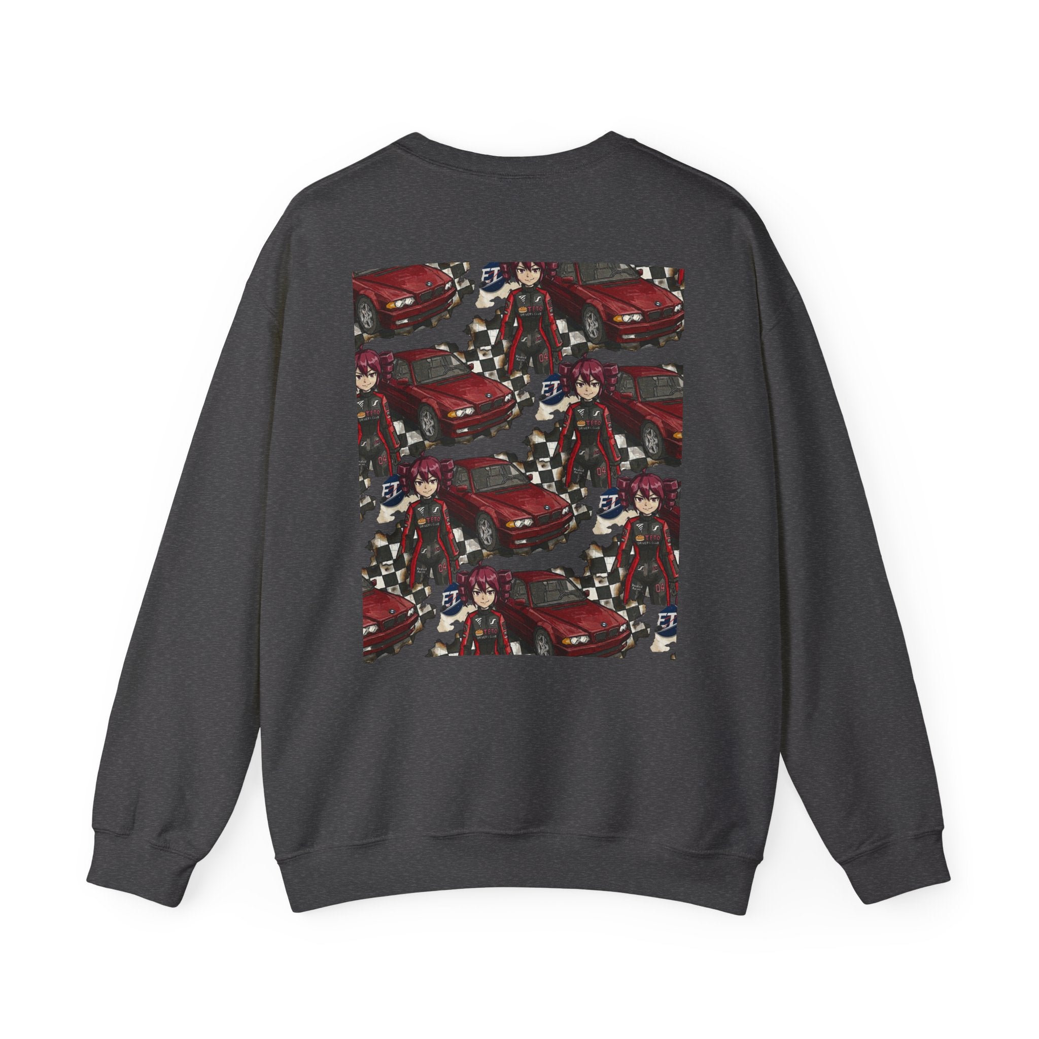 Red Retro Racer Anime Sweatshirt | Vaporwave JDM Car Graphic Crewneck | Y2K Streetwear Pullover | Unisex Racing Anime Print