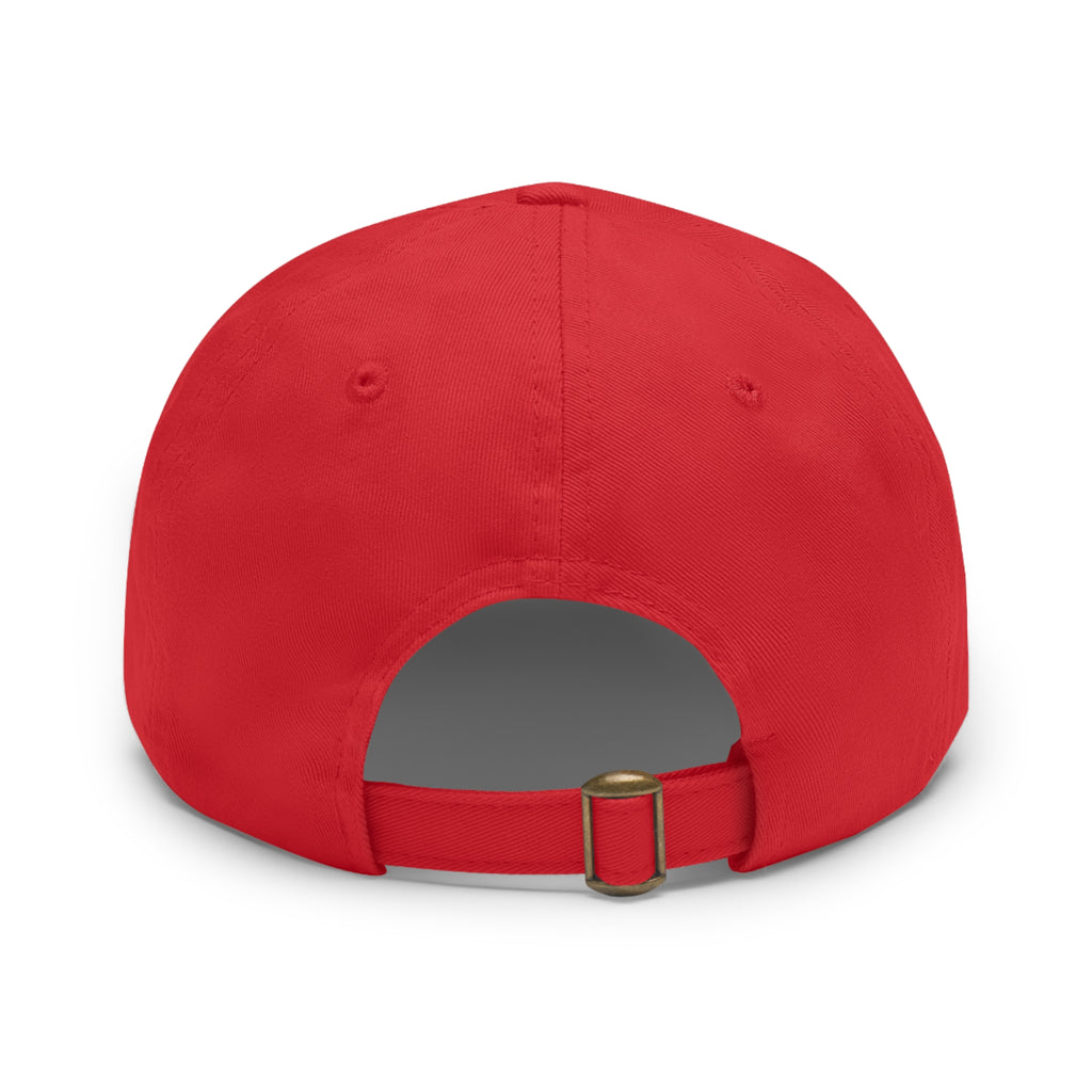 Electronic Treasure Dad Hat – Enzo Mascot Rectangular Leather Patch Cap