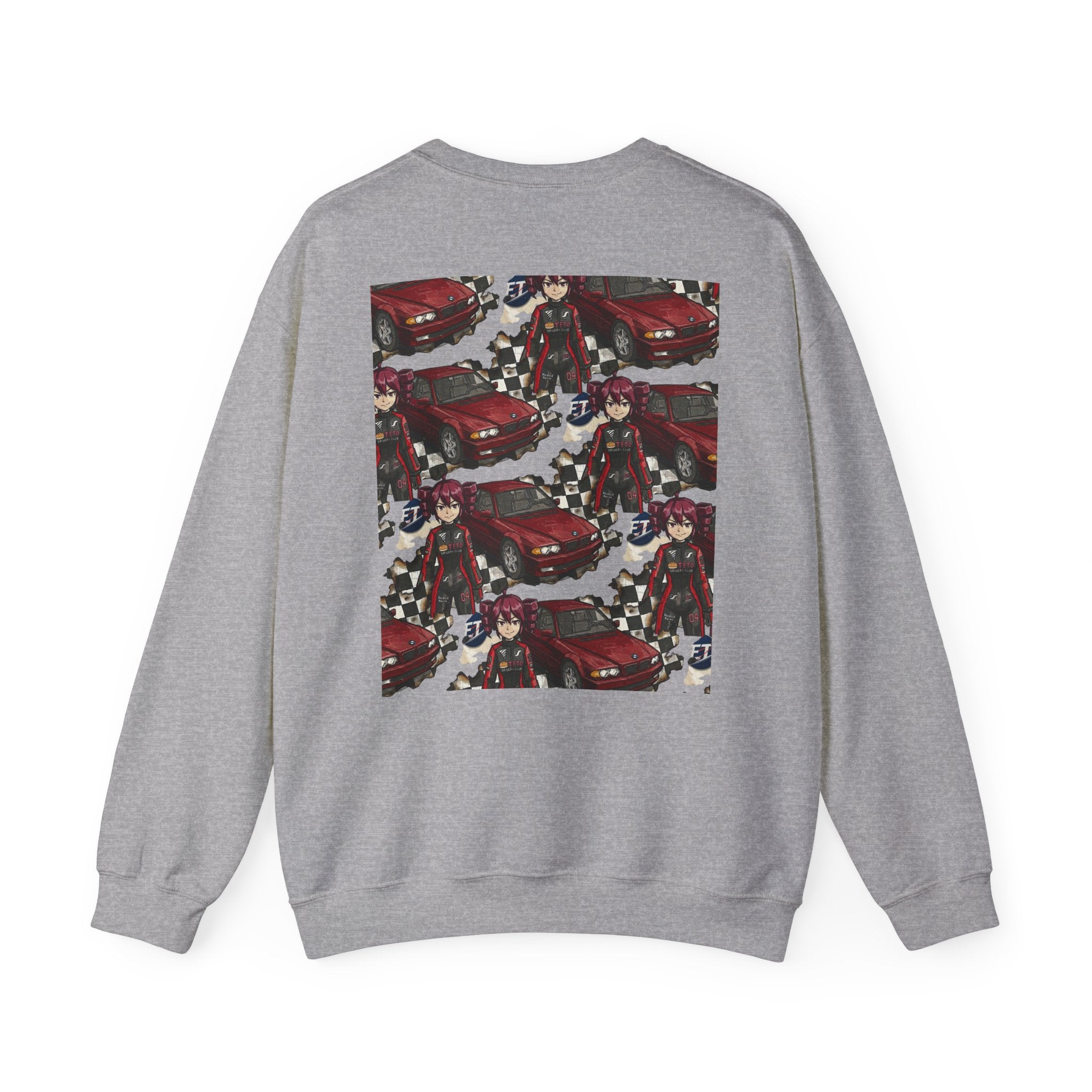 Red Retro Racer Anime Sweatshirt | Vaporwave JDM Car Graphic Crewneck | Y2K Streetwear Pullover | Unisex Racing Anime Print