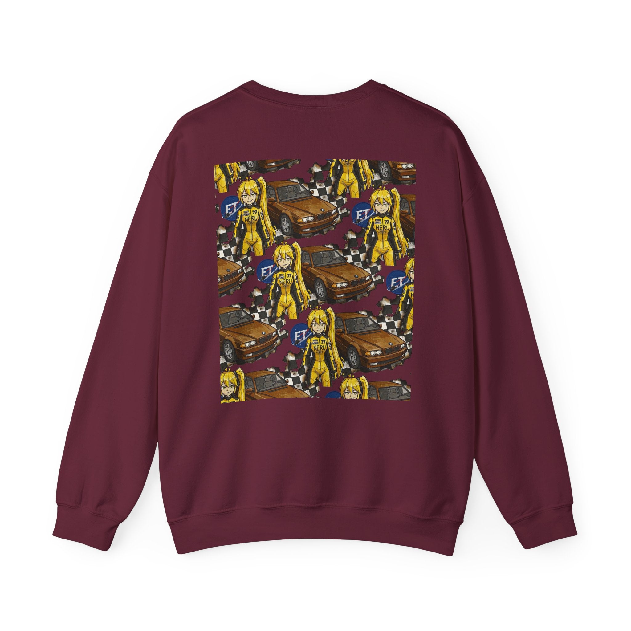 Retro Racer Anime Sweatshirt | Vaporwave JDM Car Graphic Crewneck | Y2K Streetwear Pullover | Unisex Racing Anime Print