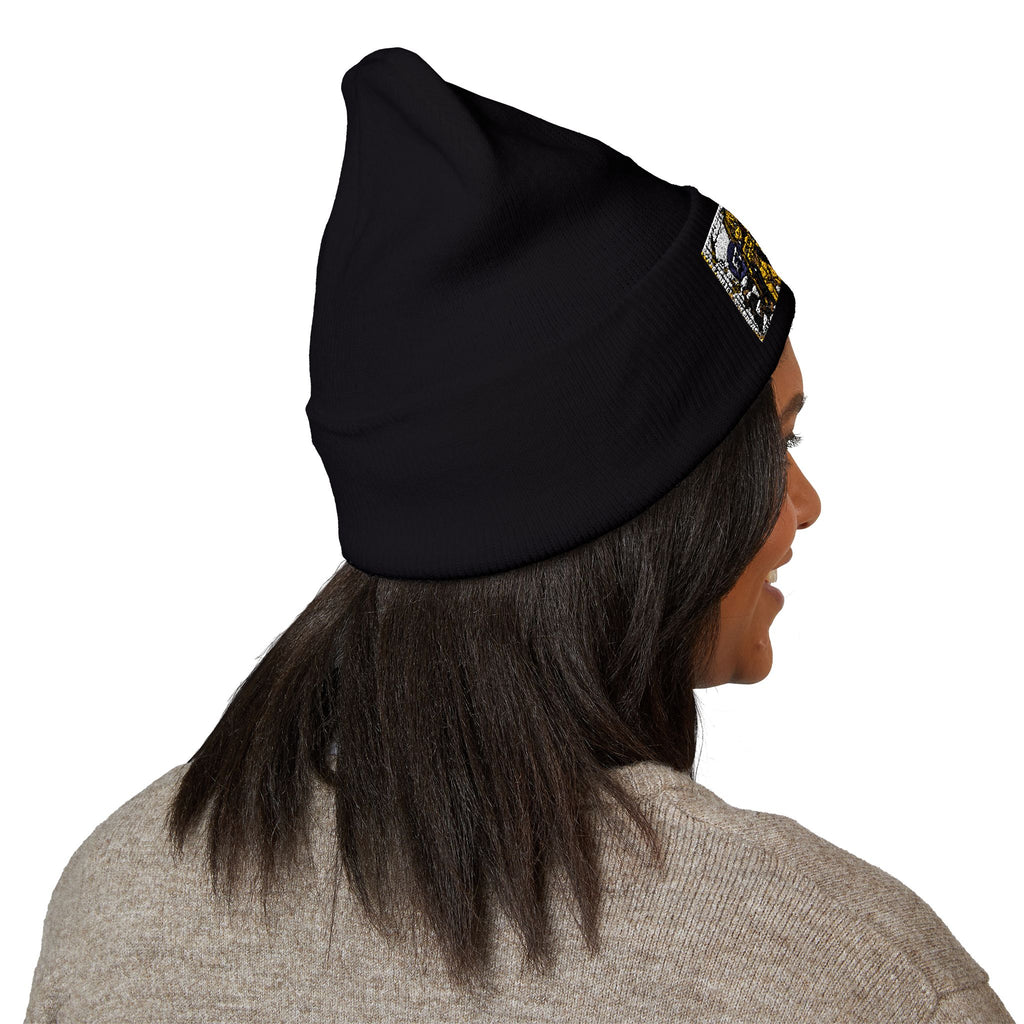 Yellow Haired Racer Embroidered Cuffed Beanie | Anime Racing Winter Hat | BMW Anime Streetwear Beanie | Vocaloid Car Club Knit Hat