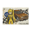Yellow Haired Racer Double-Sided Flag | Anime Racing Wall Flag | Vocaloid Car Club Fan Banner | BMW Anime Room Decor