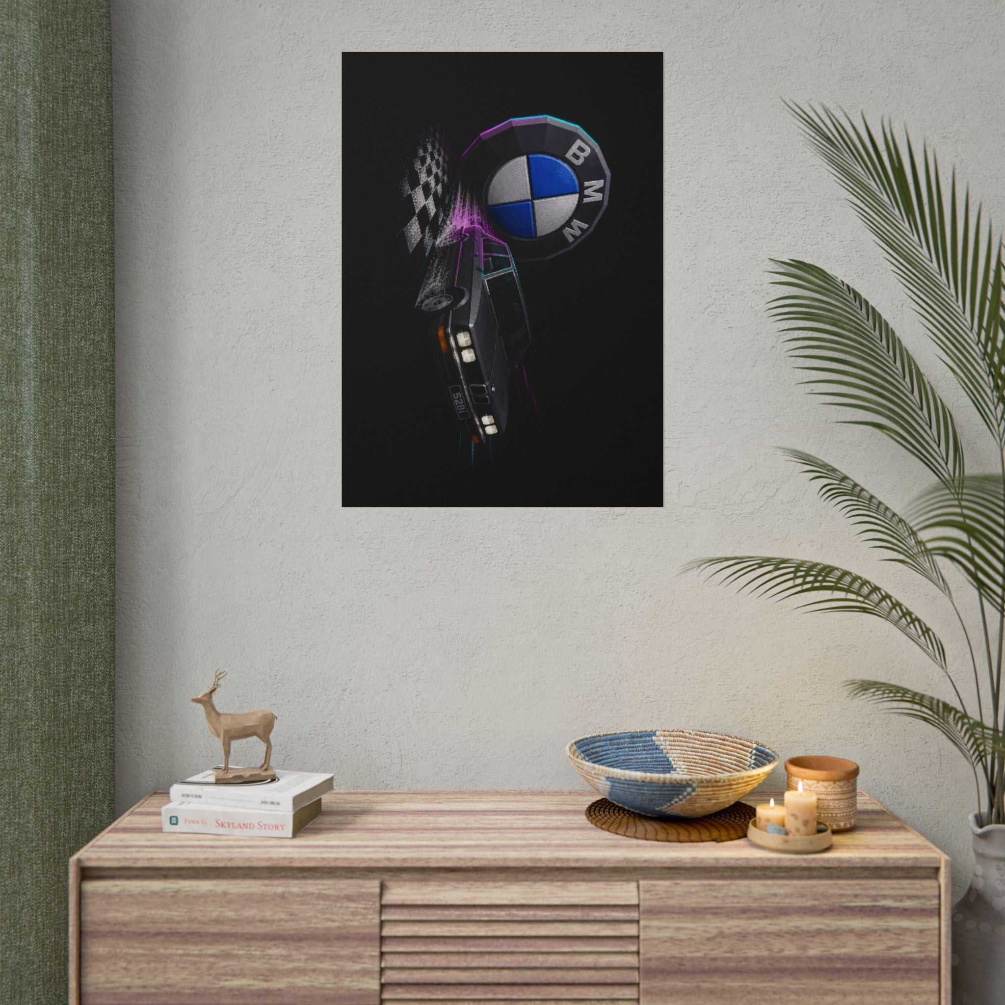 BMW Neon Drift Poster