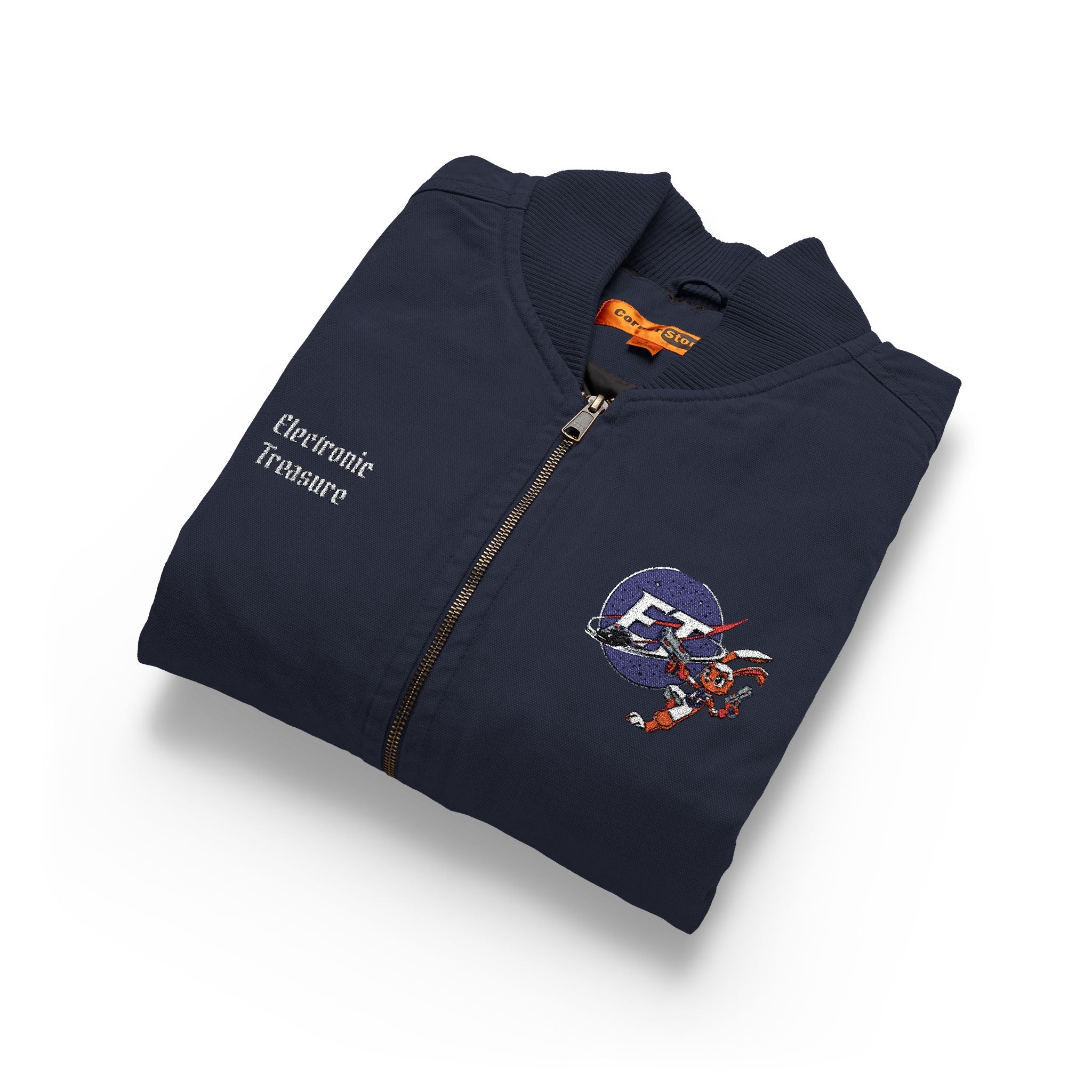 Electronic Treasure x CornerStone Washed Duck Cloth Vest | Custom Embroidered Enzo Mascot | Personalized Workwear Streetwear Vest | Anime Work Vest