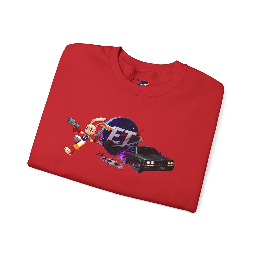 Red Retro Racer Anime Sweatshirt | Vaporwave JDM Car Graphic Crewneck | Y2K Streetwear Pullover | Unisex Racing Anime Print