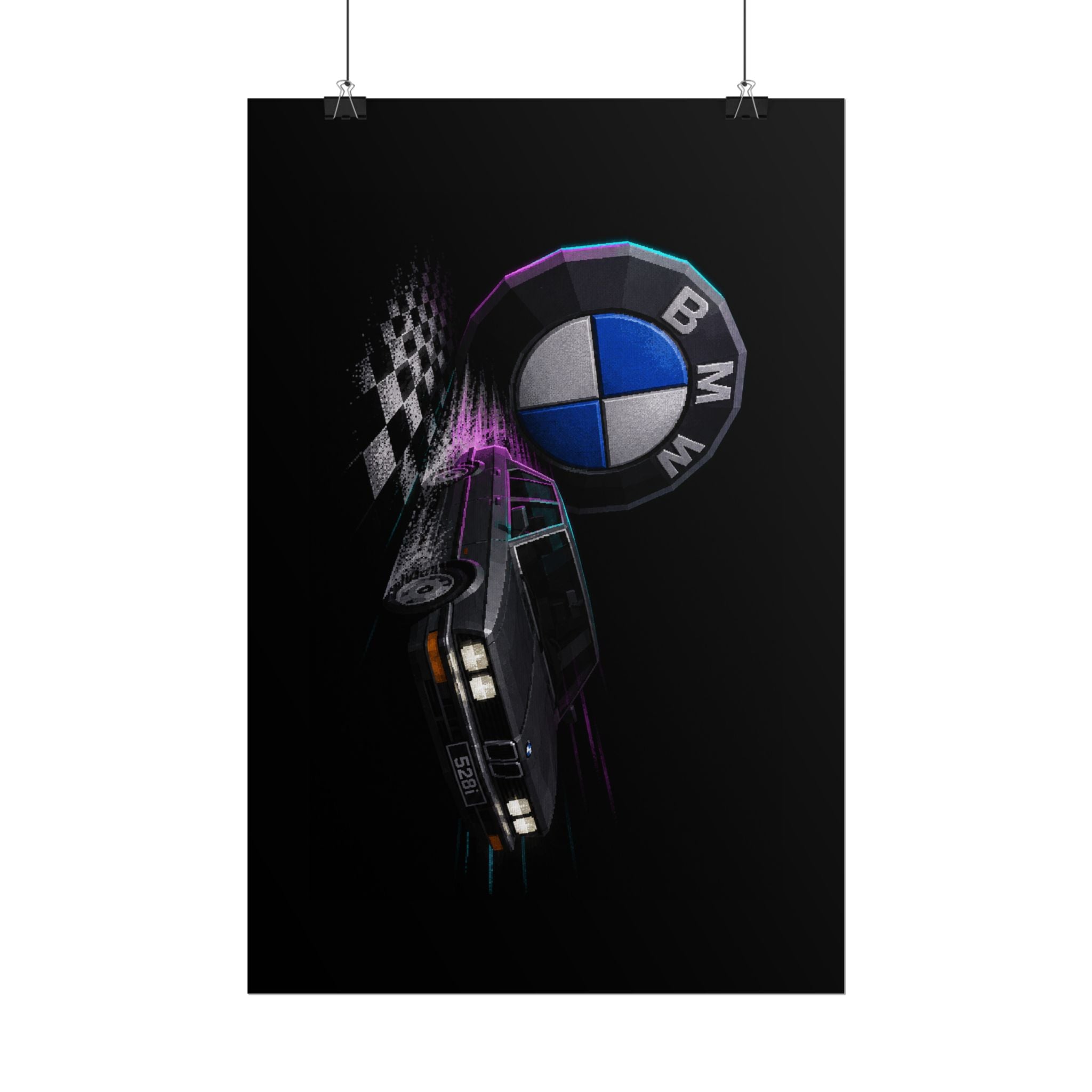 BMW Neon Drift Poster