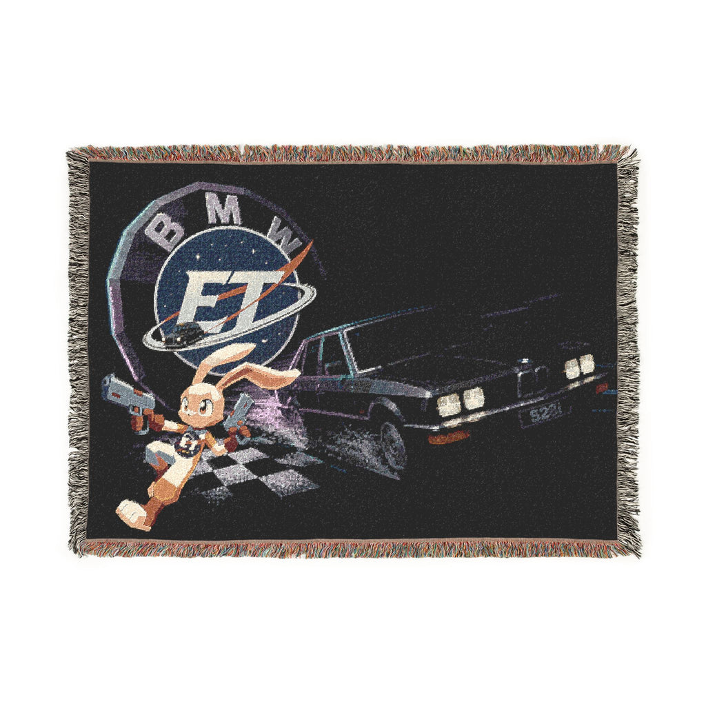 Electronic Treasure Woven Throw Blanket – Enzo Mascot Retro Car Art