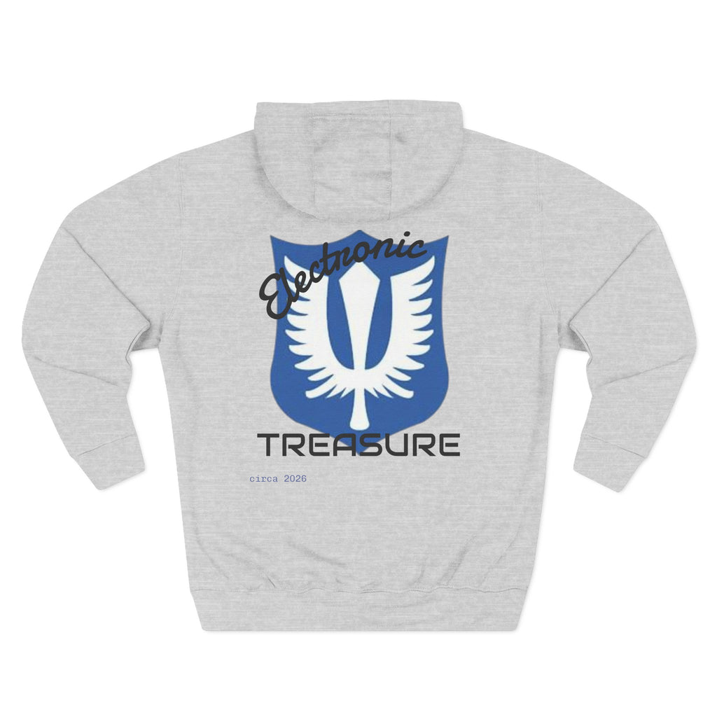 Griffith-Themed Fleece Hoodie — Electronic Treasure Graphic