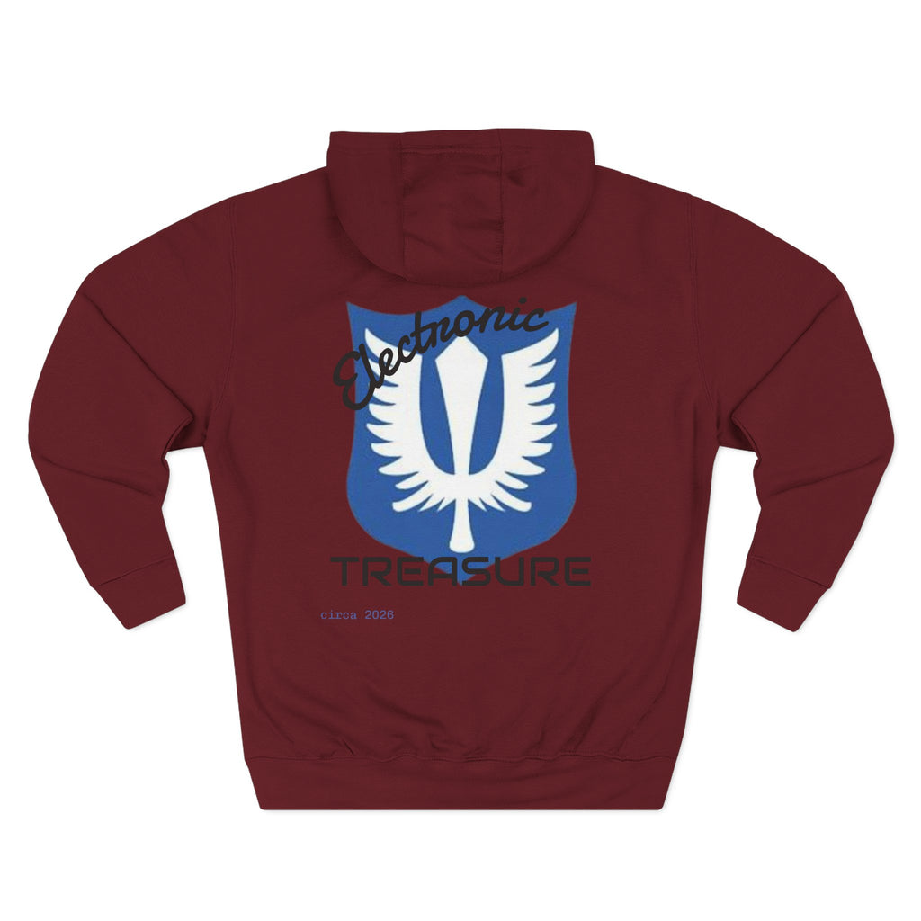 Griffith-Themed Fleece Hoodie — Electronic Treasure Graphic