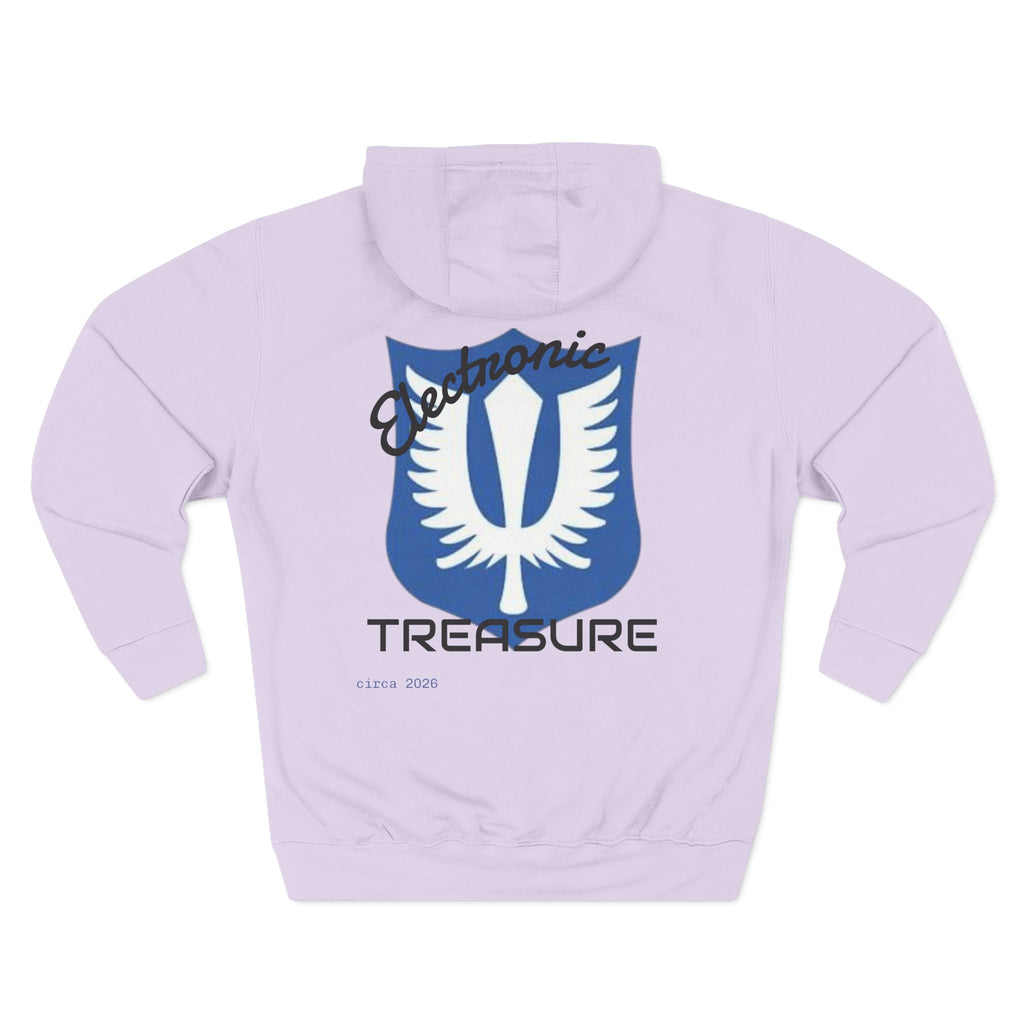 Griffith-Themed Fleece Hoodie — Electronic Treasure Graphic