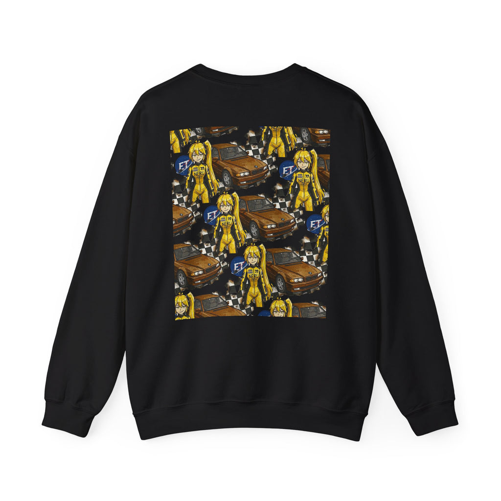 Retro Racer Anime Sweatshirt | Vaporwave JDM Car Graphic Crewneck | Y2K Streetwear Pullover | Unisex Racing Anime Print