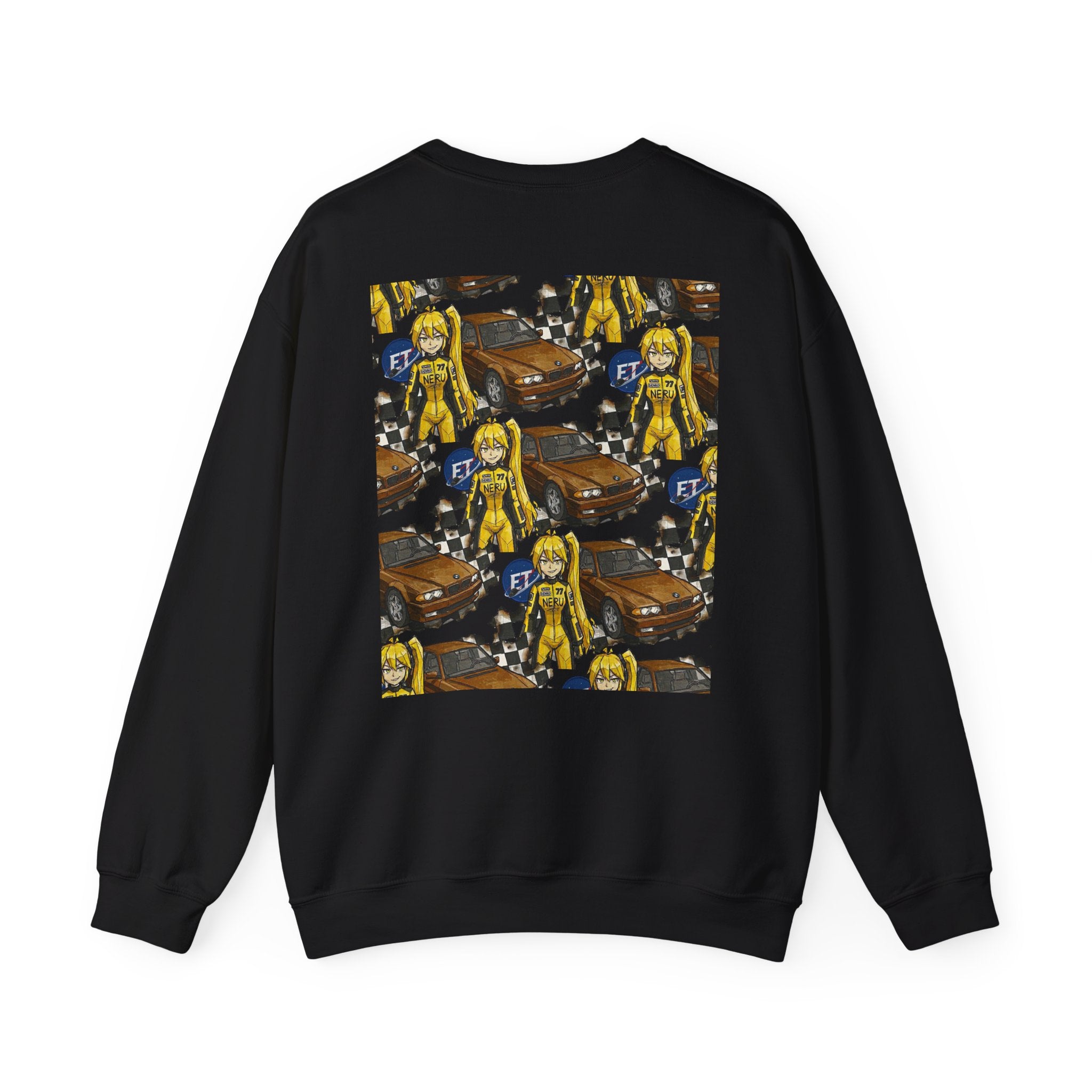 Retro Racer Anime Sweatshirt | Vaporwave JDM Car Graphic Crewneck | Y2K Streetwear Pullover | Unisex Racing Anime Print