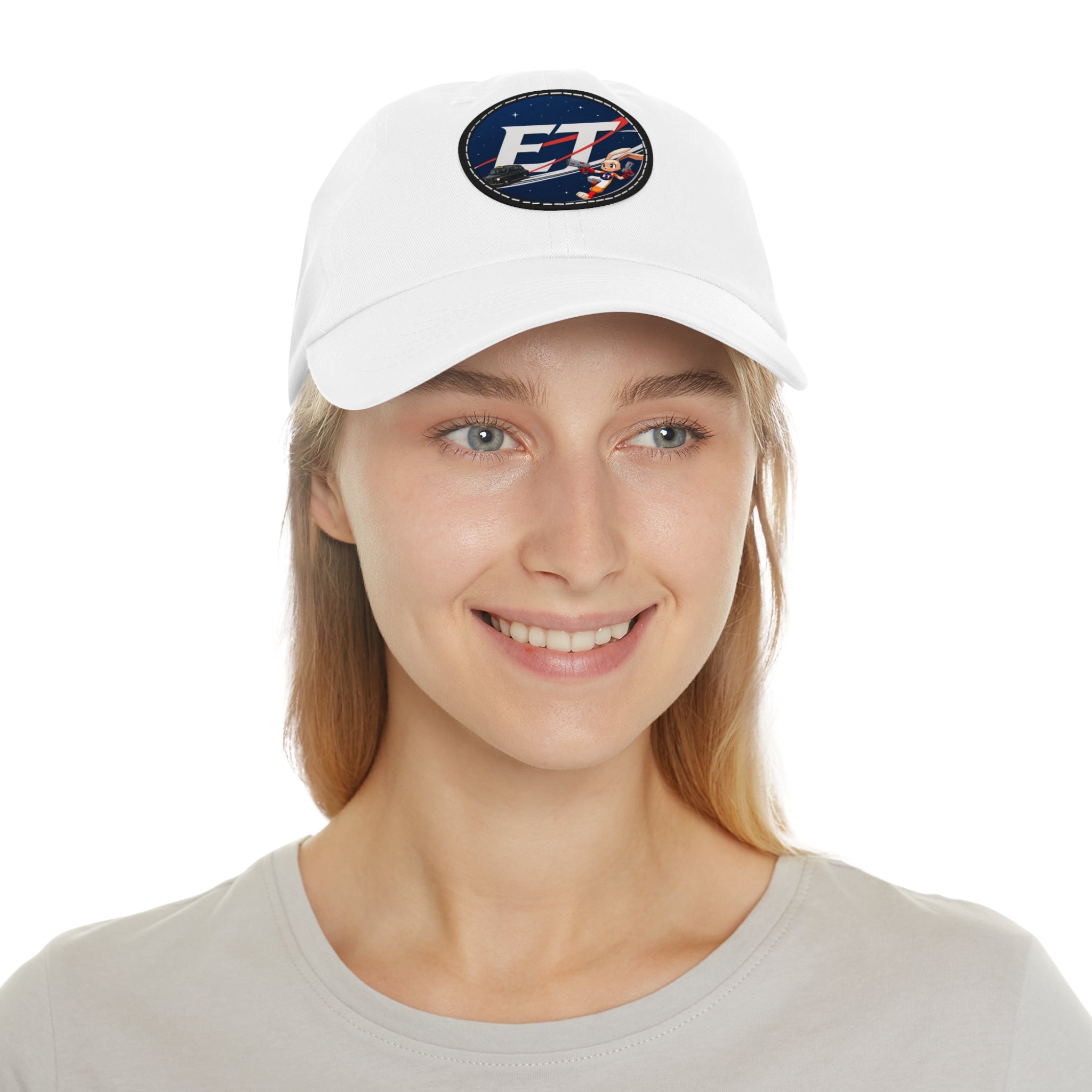 Electronic Treasure Dad Hat – Enzo Mascot Leather Patch Cap