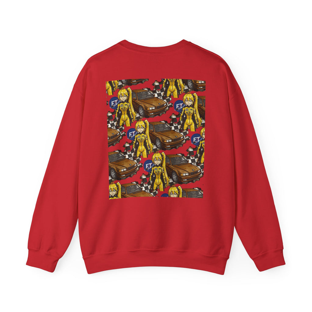 Retro Racer Anime Sweatshirt | Vaporwave JDM Car Graphic Crewneck | Y2K Streetwear Pullover | Unisex Racing Anime Print