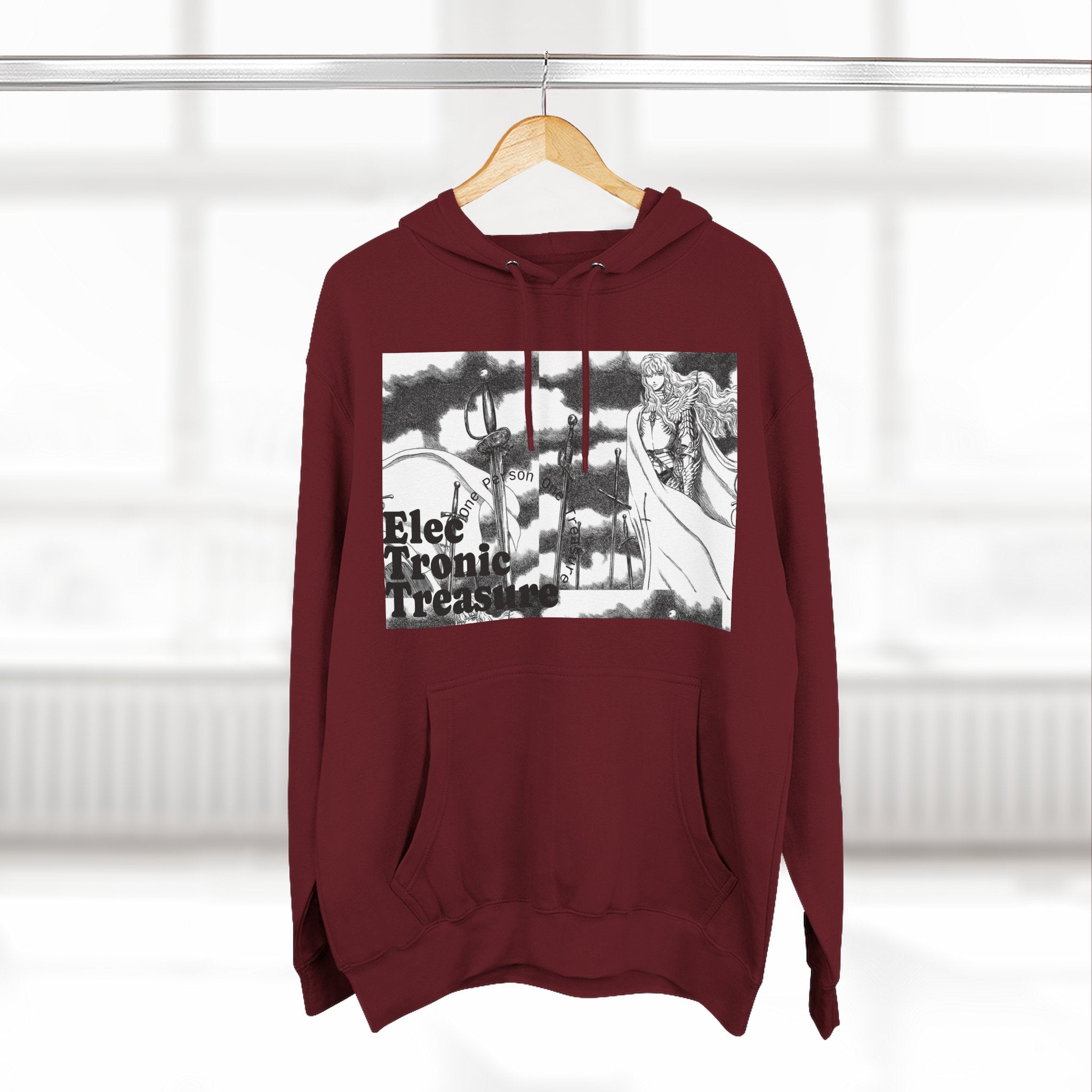 Griffith-Themed Fleece Hoodie — Electronic Treasure Graphic