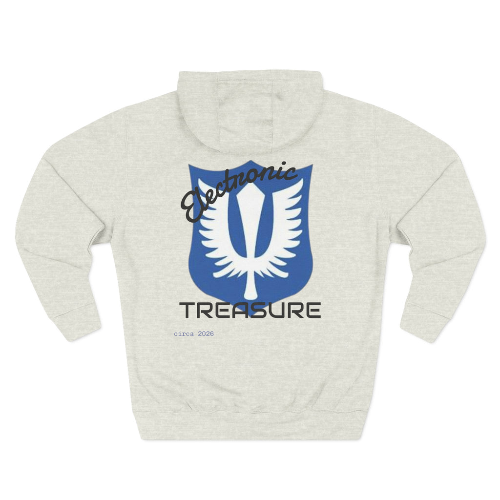 Griffith-Themed Fleece Hoodie — Electronic Treasure Graphic