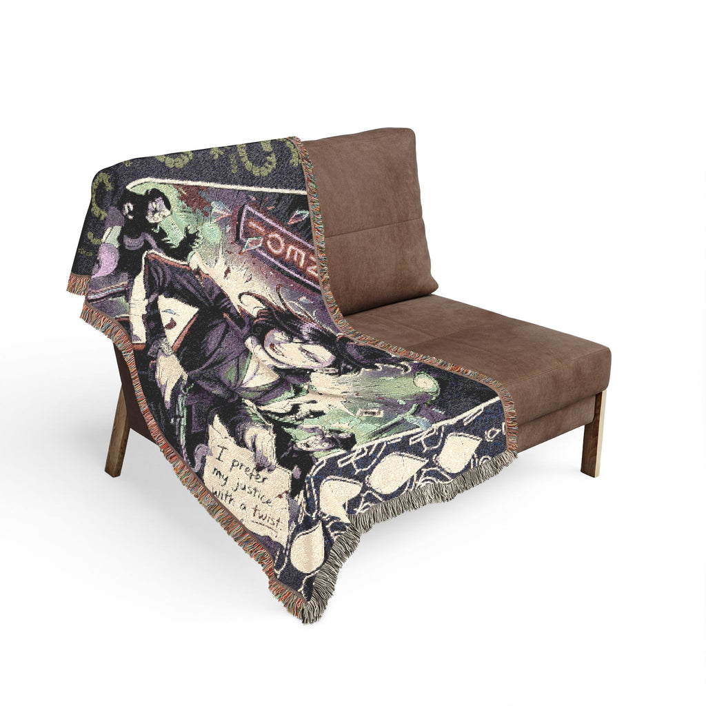The Shadow Wit Noir Manga Woven Blanket — Gothic Pulp Detective Throw