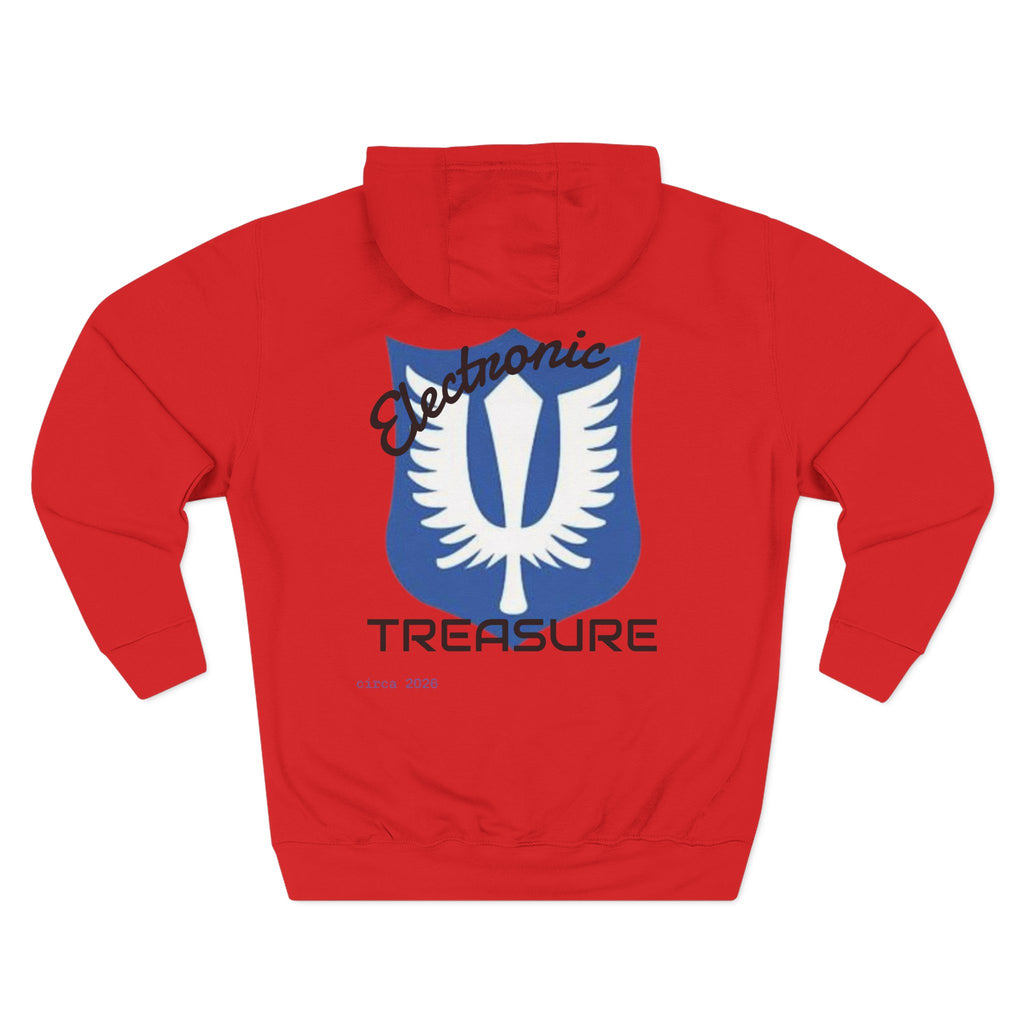 Griffith-Themed Fleece Hoodie — Electronic Treasure Graphic