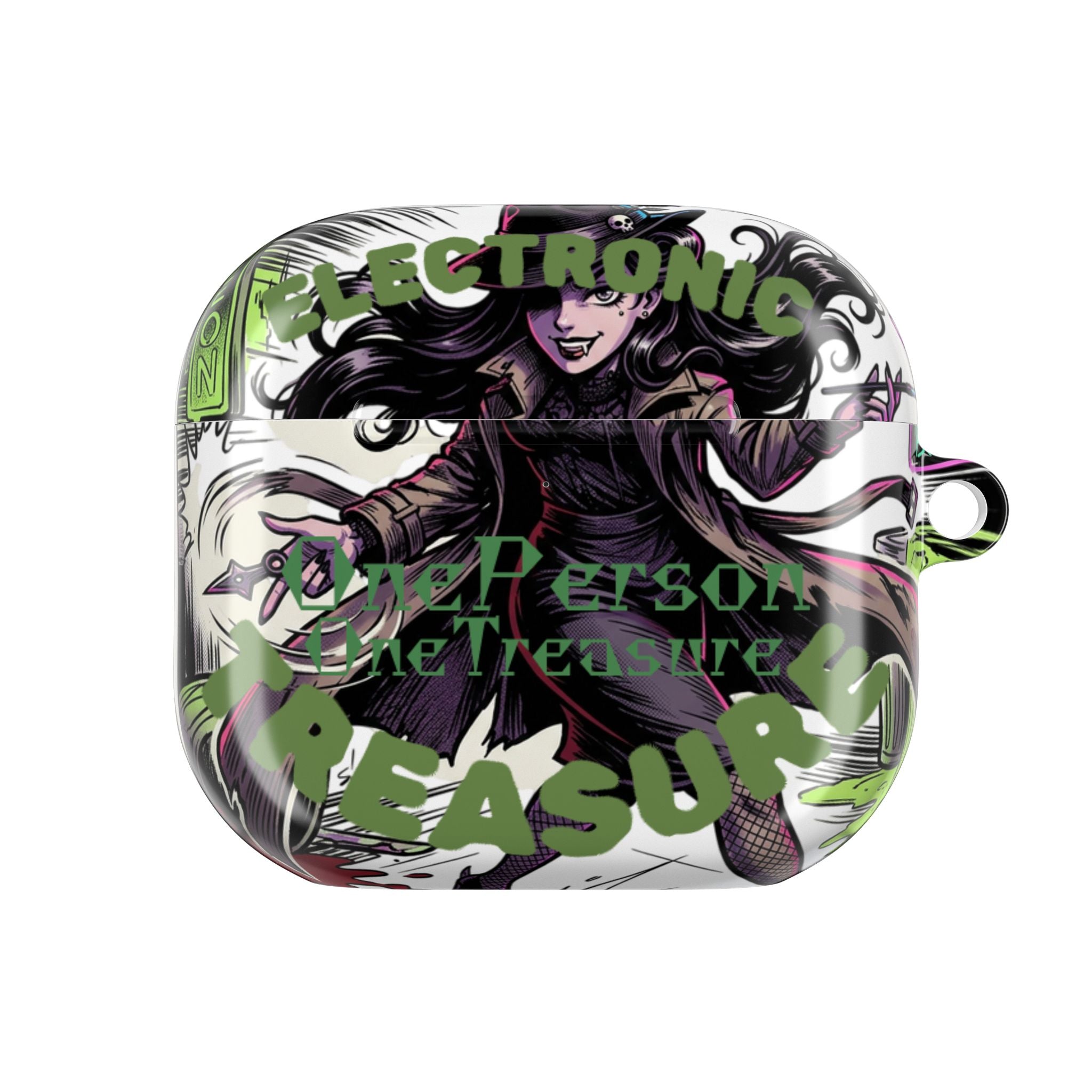 Noir Detective AirPod Case — "Shadow Wit" Femme Fatale Design