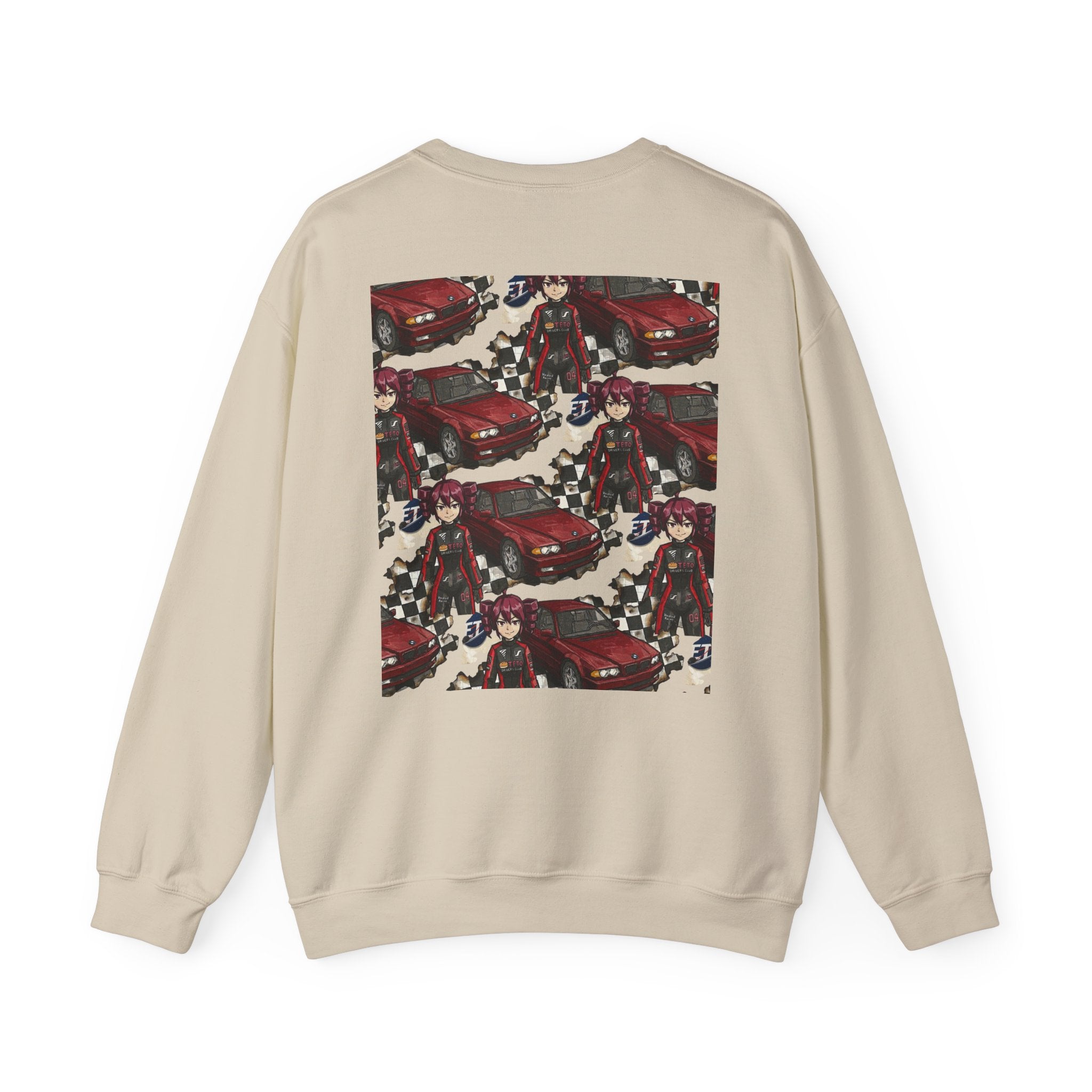 Red Retro Racer Anime Sweatshirt | Vaporwave JDM Car Graphic Crewneck | Y2K Streetwear Pullover | Unisex Racing Anime Print