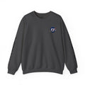 "Electronic Treasure" Embroidered Crewneck Sweater — Low Poly Rabbit Gunslinger Back Print | Unisex Long Sleeve